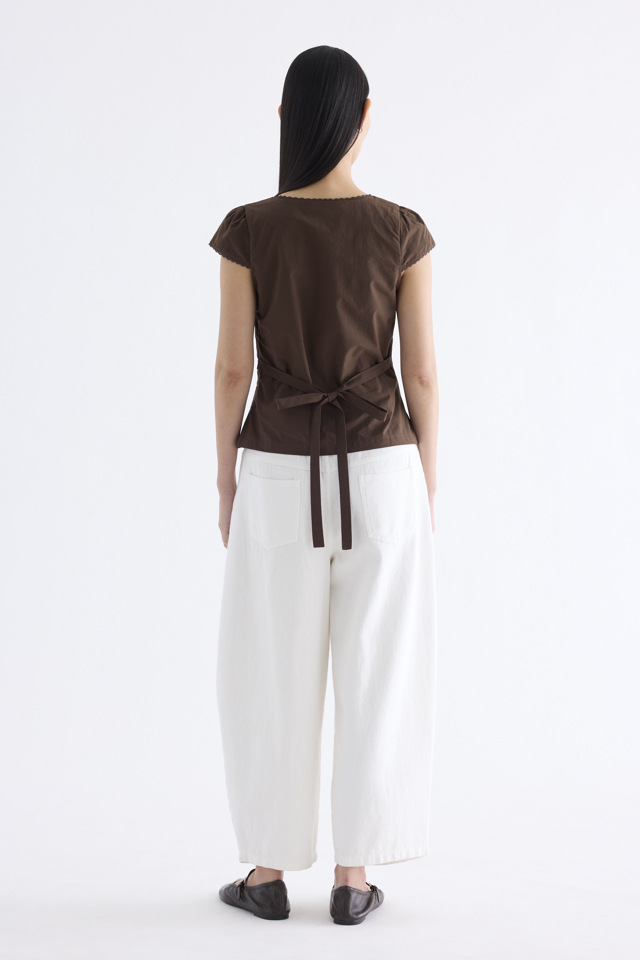 Mariette Lace Trim Fitted Blouse