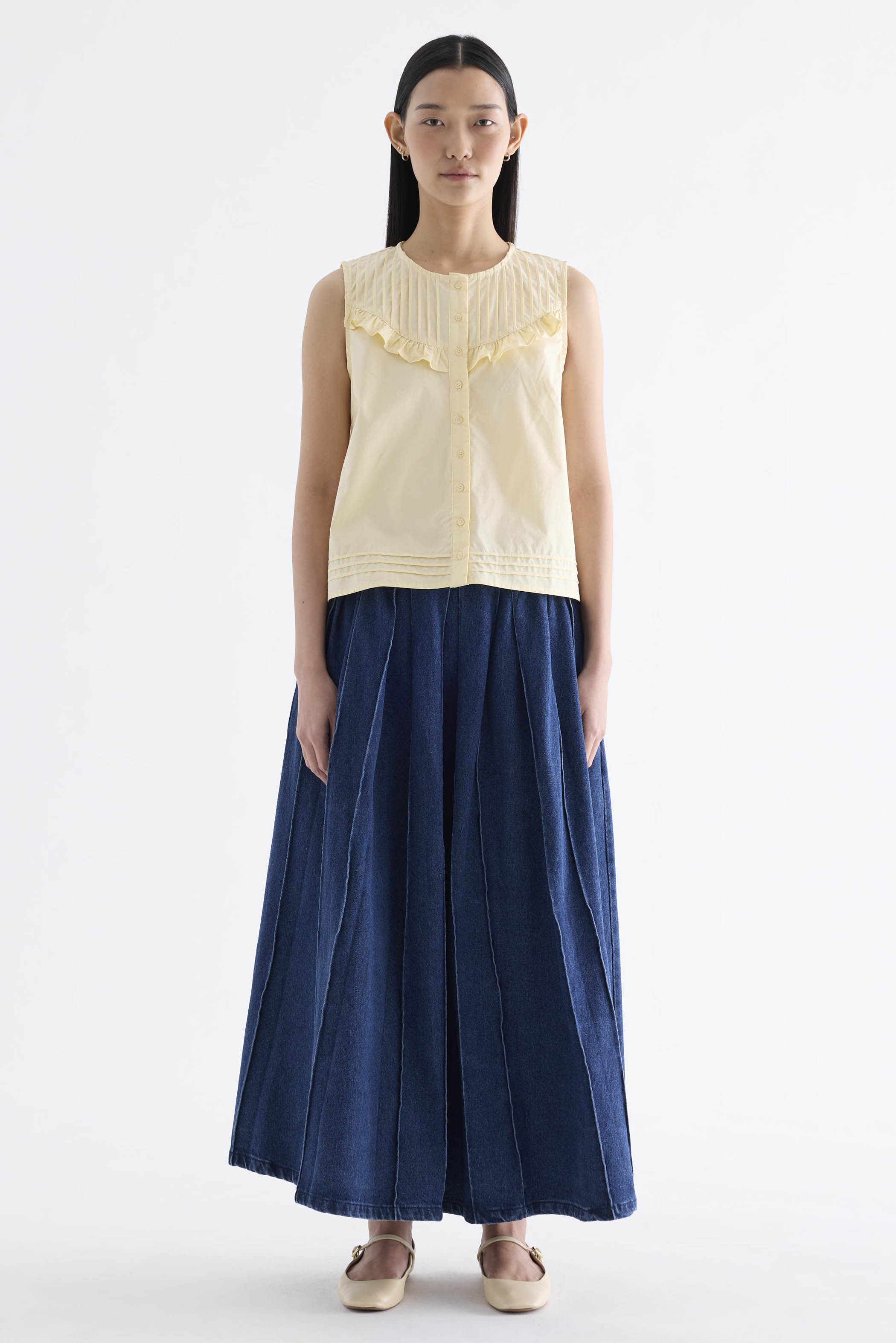 Freja Pintuck Yoke Top