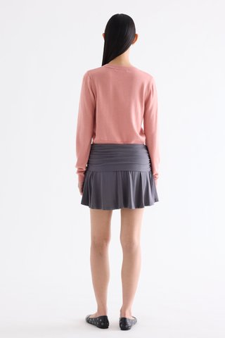 Delaney Mid-Rise Ruch Waist Mini Skorts