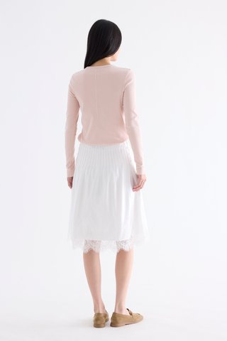 Eve Pleated Lace-Trim Skirt