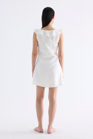 Klaria Ruffle-Collar Bustier Short Dress