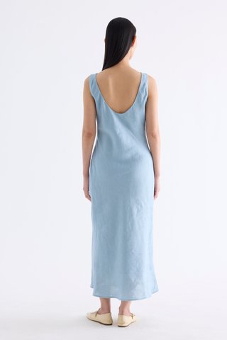 Hazeline Boat-Neck Bias Dress