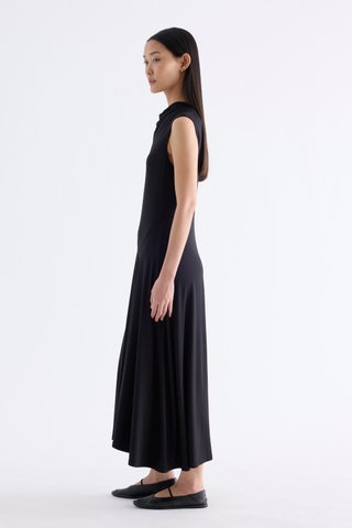 Irise Drape-Neck Asymmetrical Dress