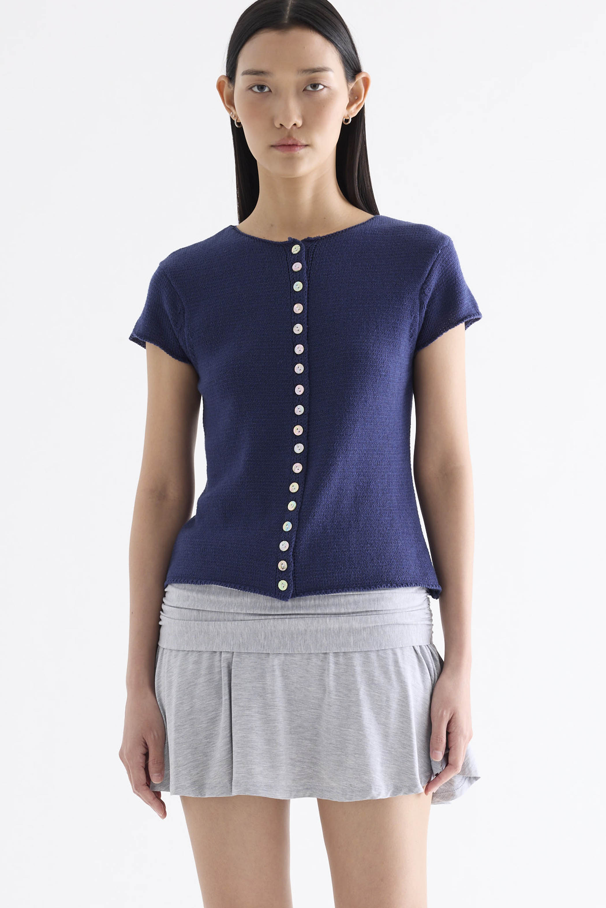 Kelyn Button-Down Knit Top