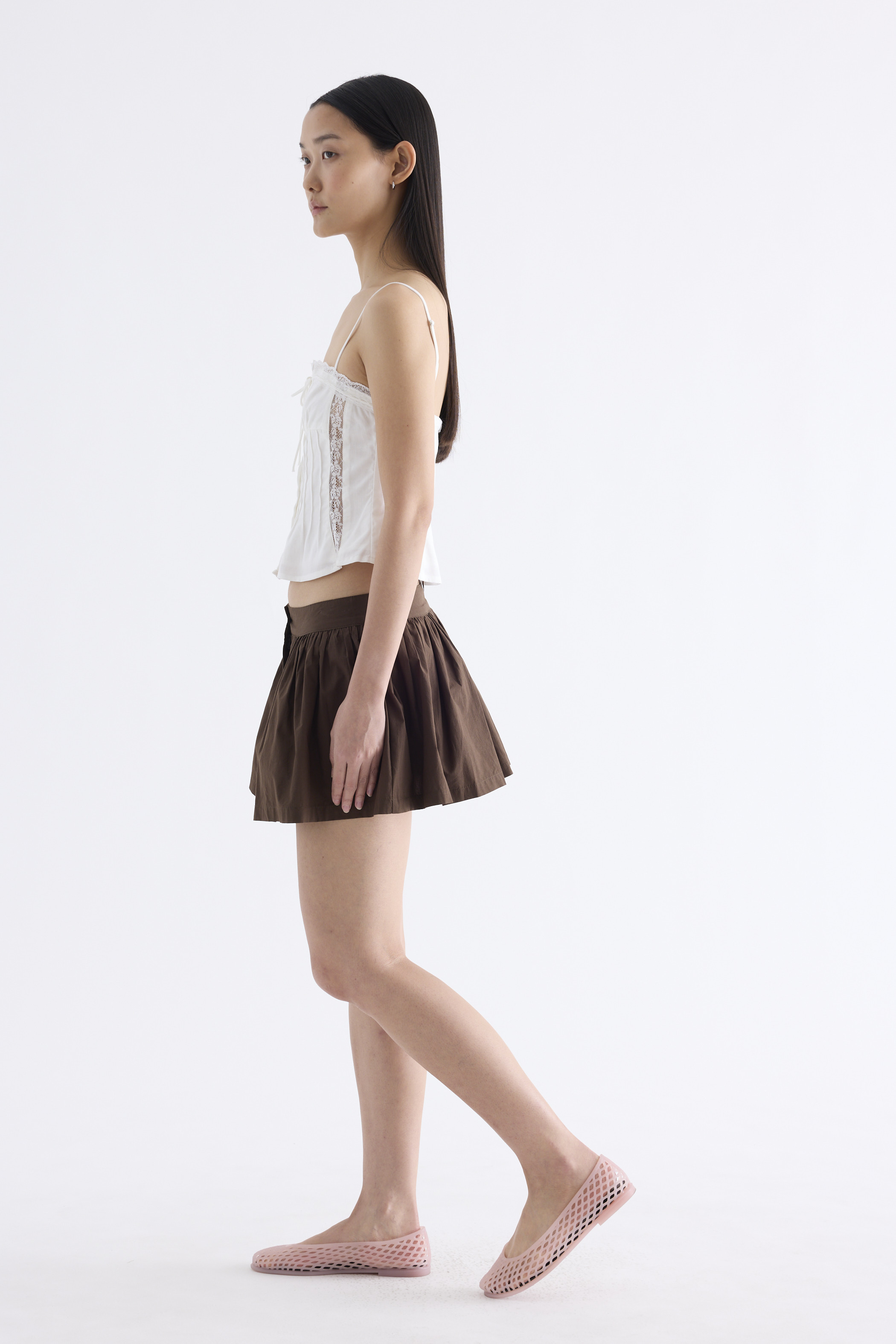 Yvelyn Low-Rise Gather Mini Skorts