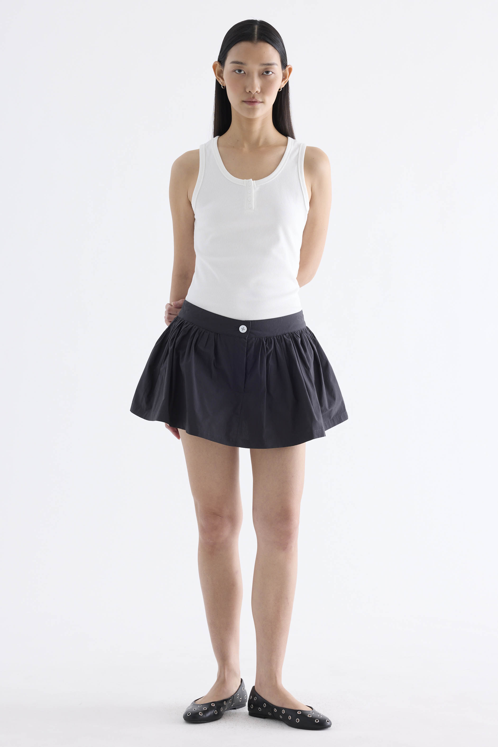 Yvelyn Low-Rise Gather Mini Skorts