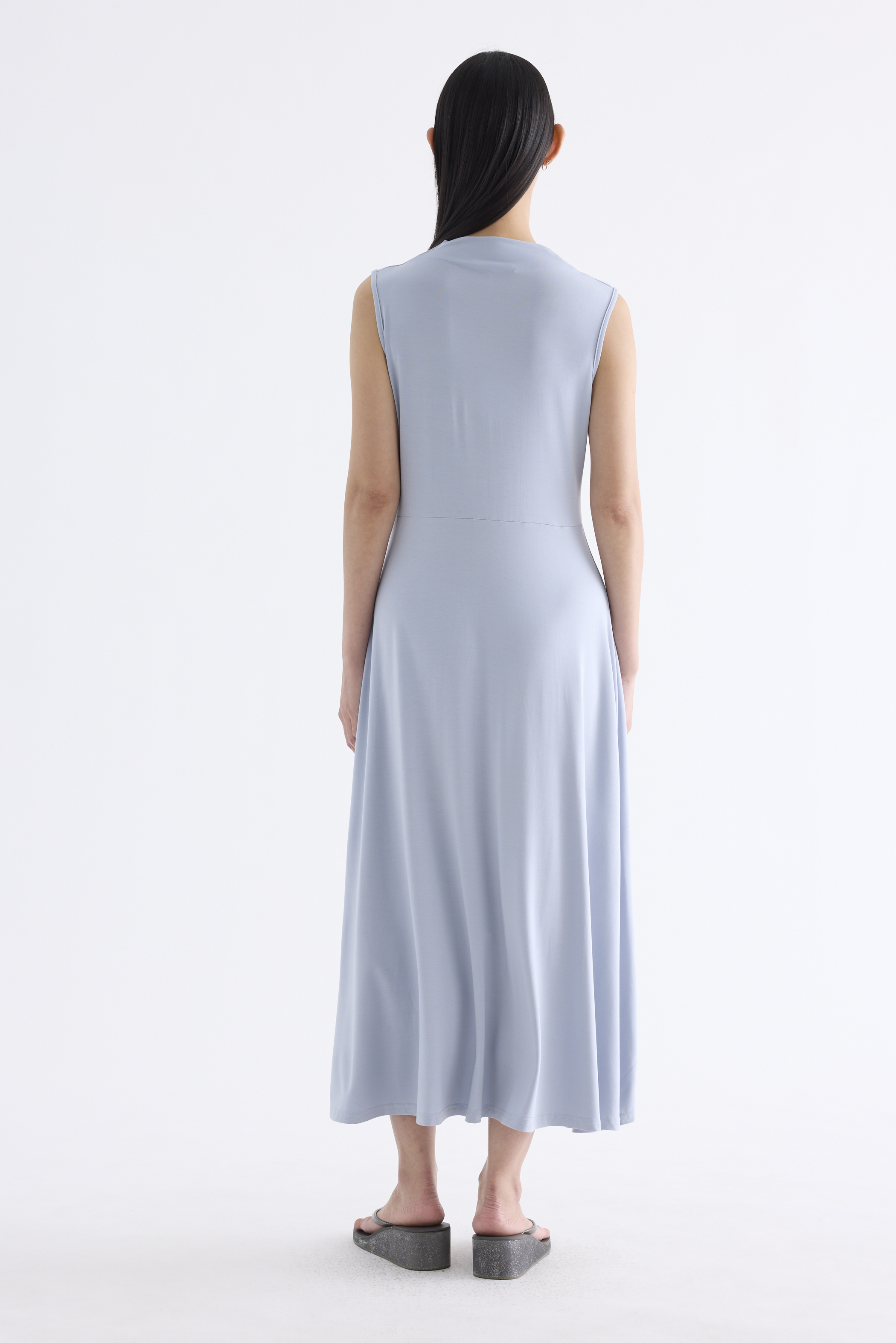 Irise Drape-Neck Asymmetrical Dress
