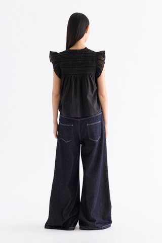 Judelle Flutter Cap-Sleeve Top