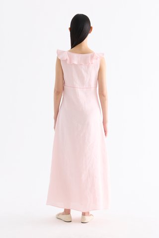 Zendela Ruffle-Collar Bustier Dress