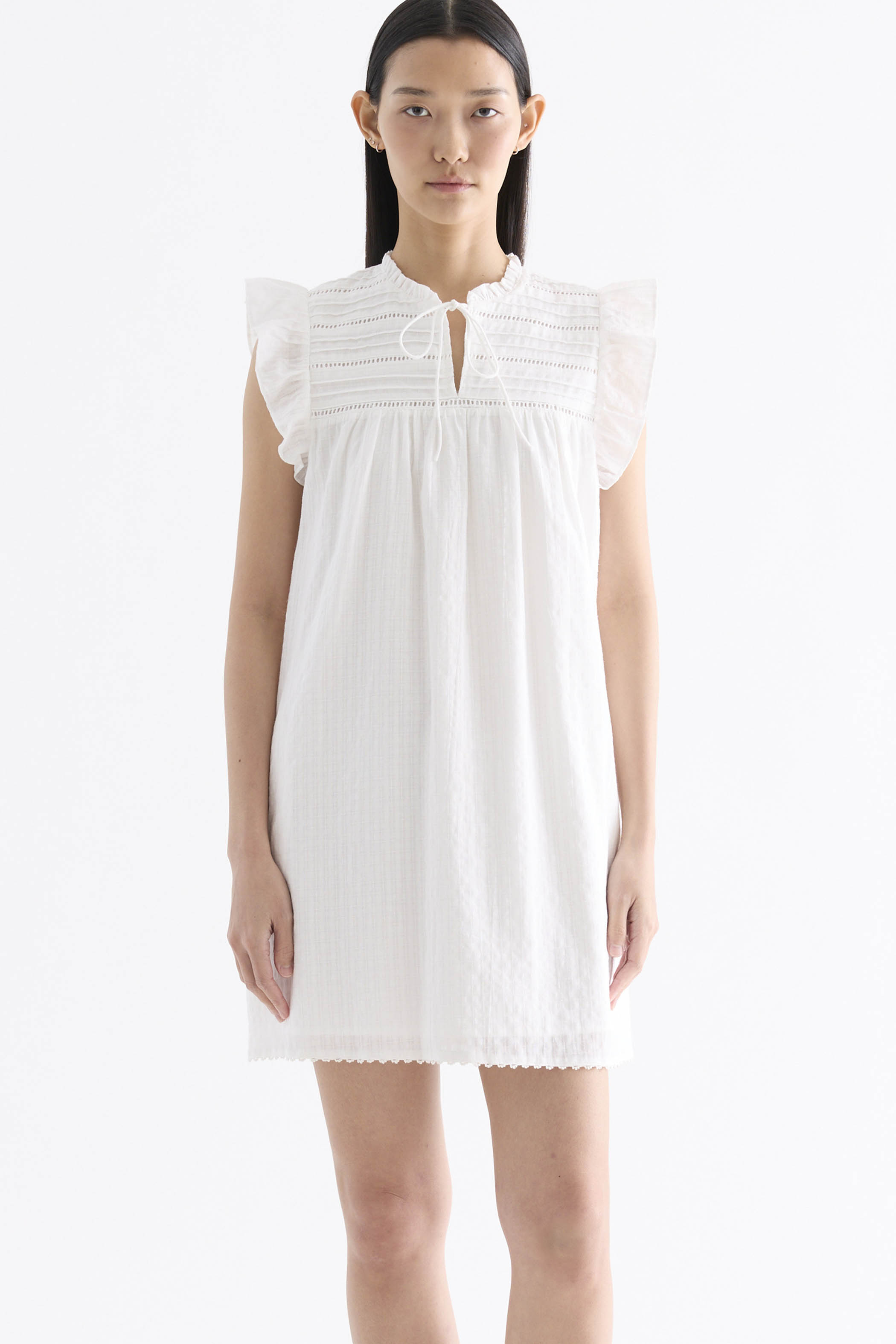 Pamelia Flutter Cap-Sleeve Short Dress