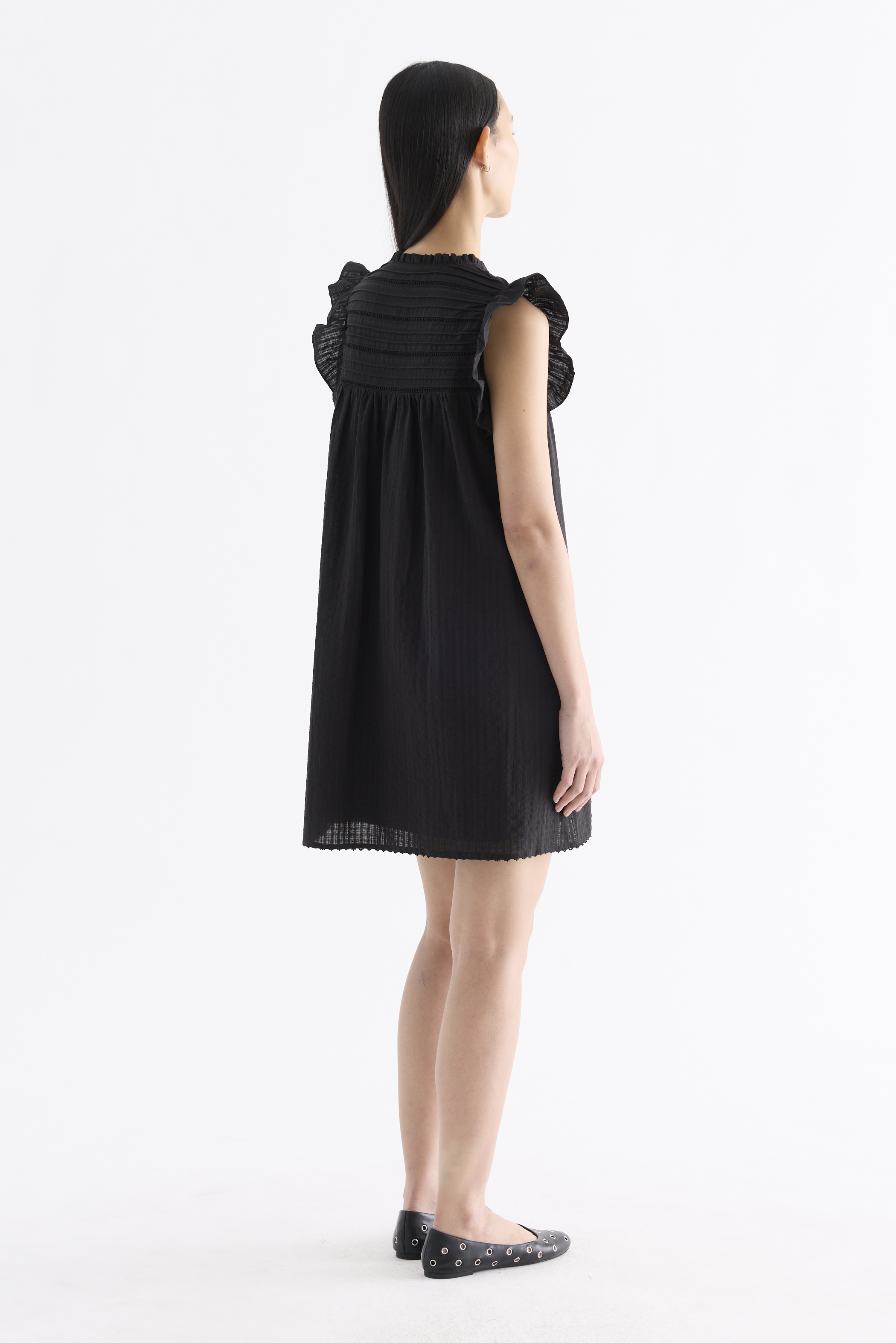 Pamelia Flutter Cap-Sleeve Short Dress