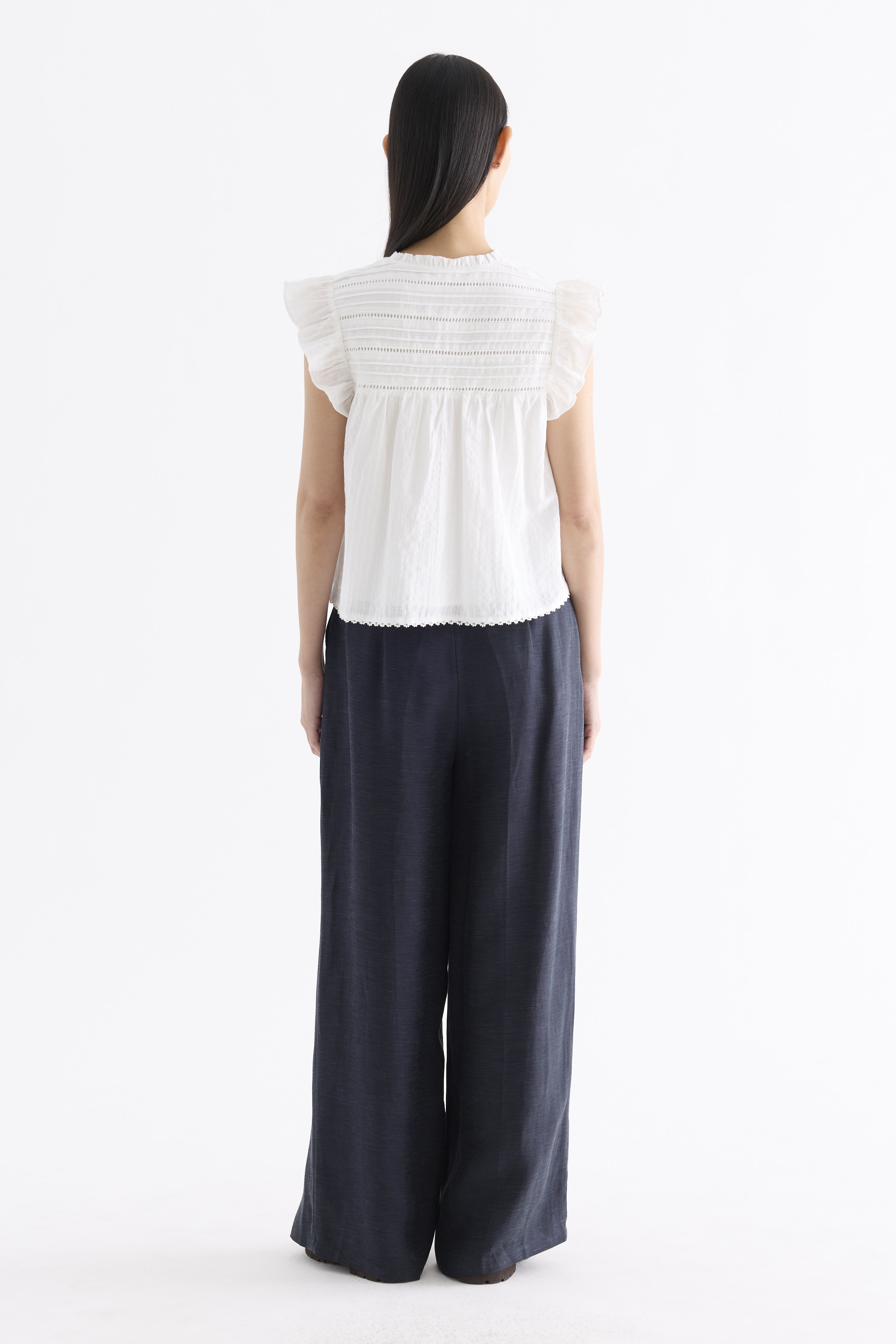 Judelle Flutter Cap-Sleeve Top