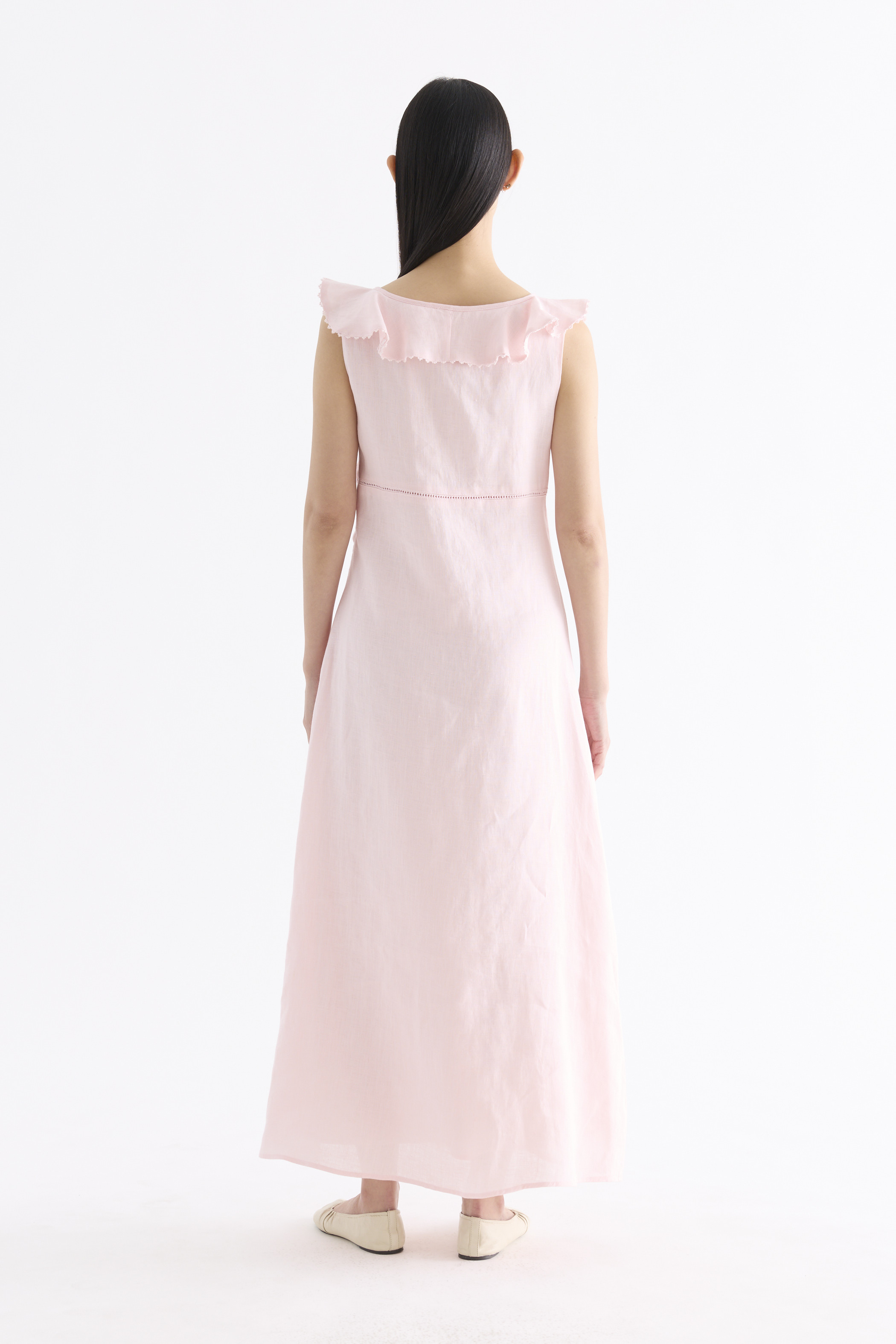 Zendela Ruffle-Collar Bustier Dress