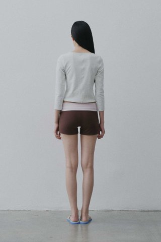 Contrast Foldover Shorts
