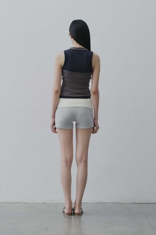 Contrast Foldover Shorts