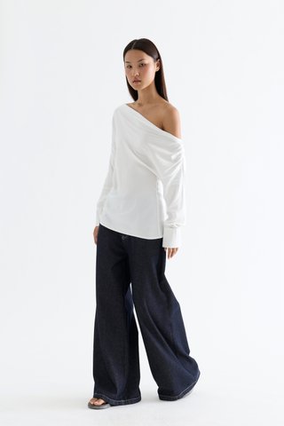 Camley Asymmetric Off Shoulder Top