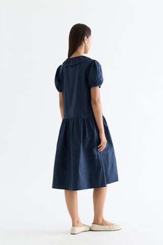Rhela Puff Sleeve Pin Tuck Dress