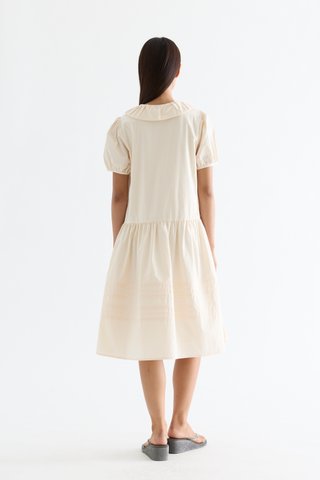 Rhela Puff Sleeve Pin Tuck Dress