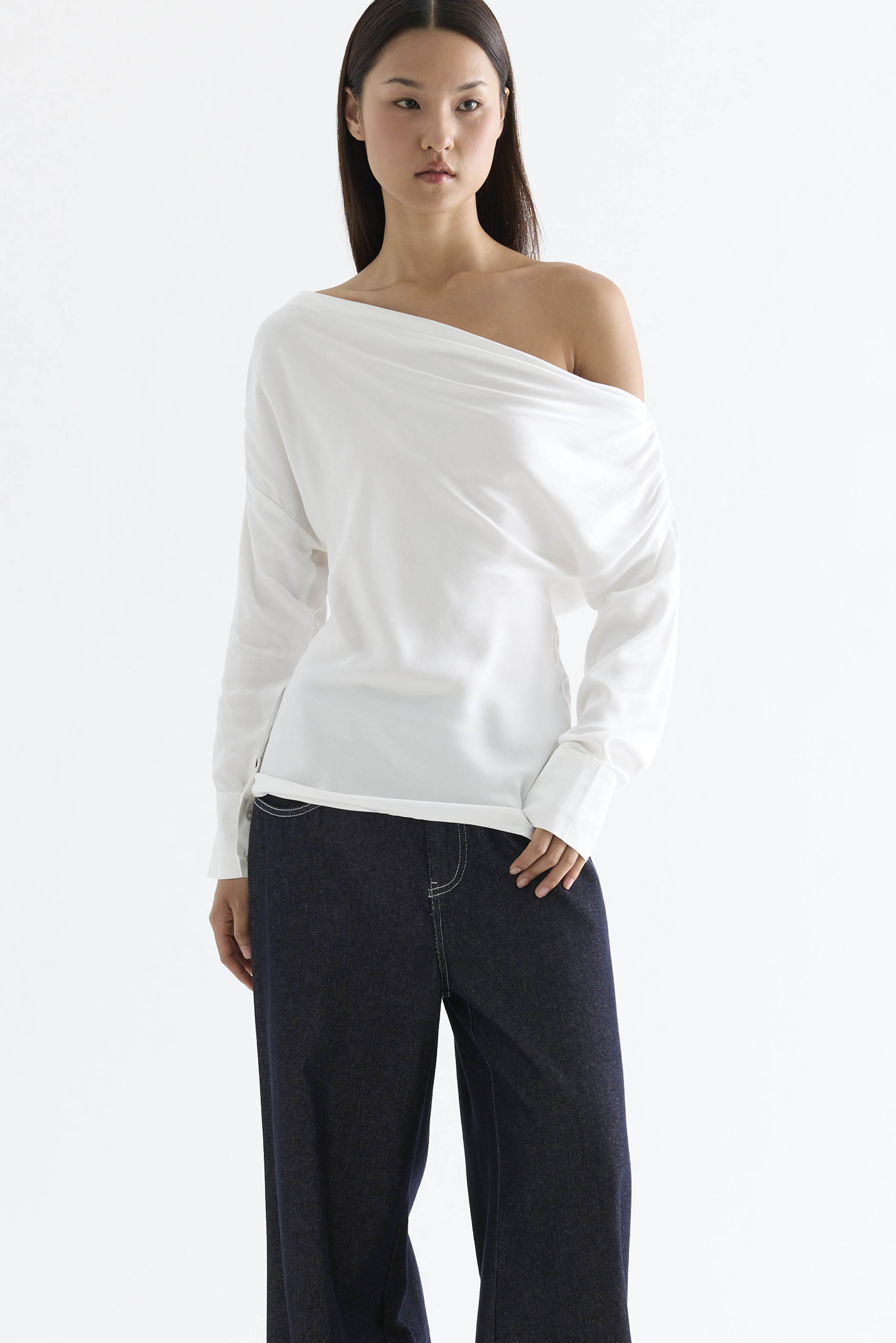 Camley Asymmetric Off Shoulder Top