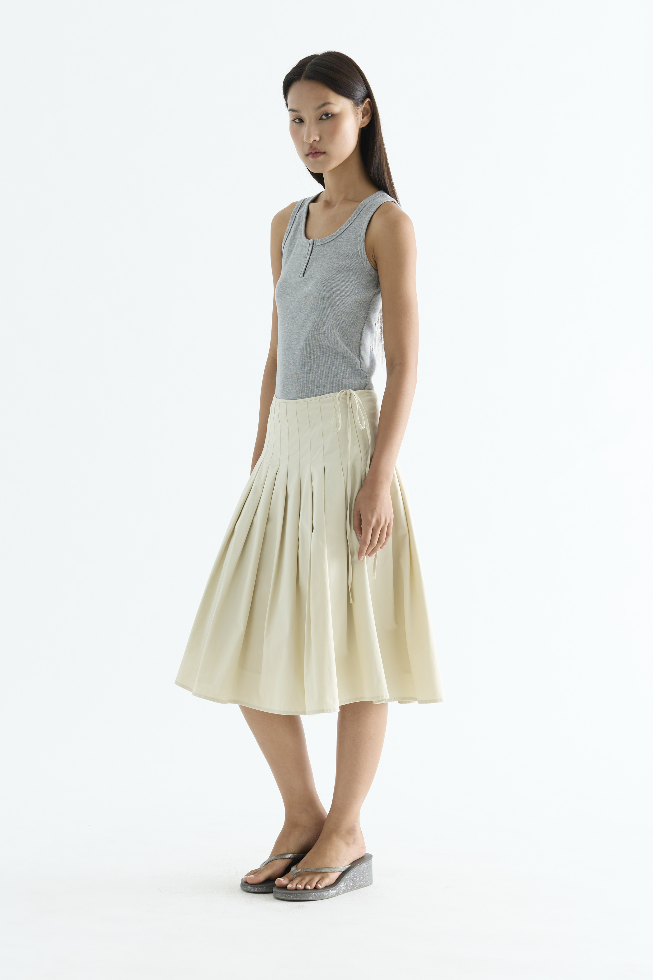 Lavena Pleated Half Skirt