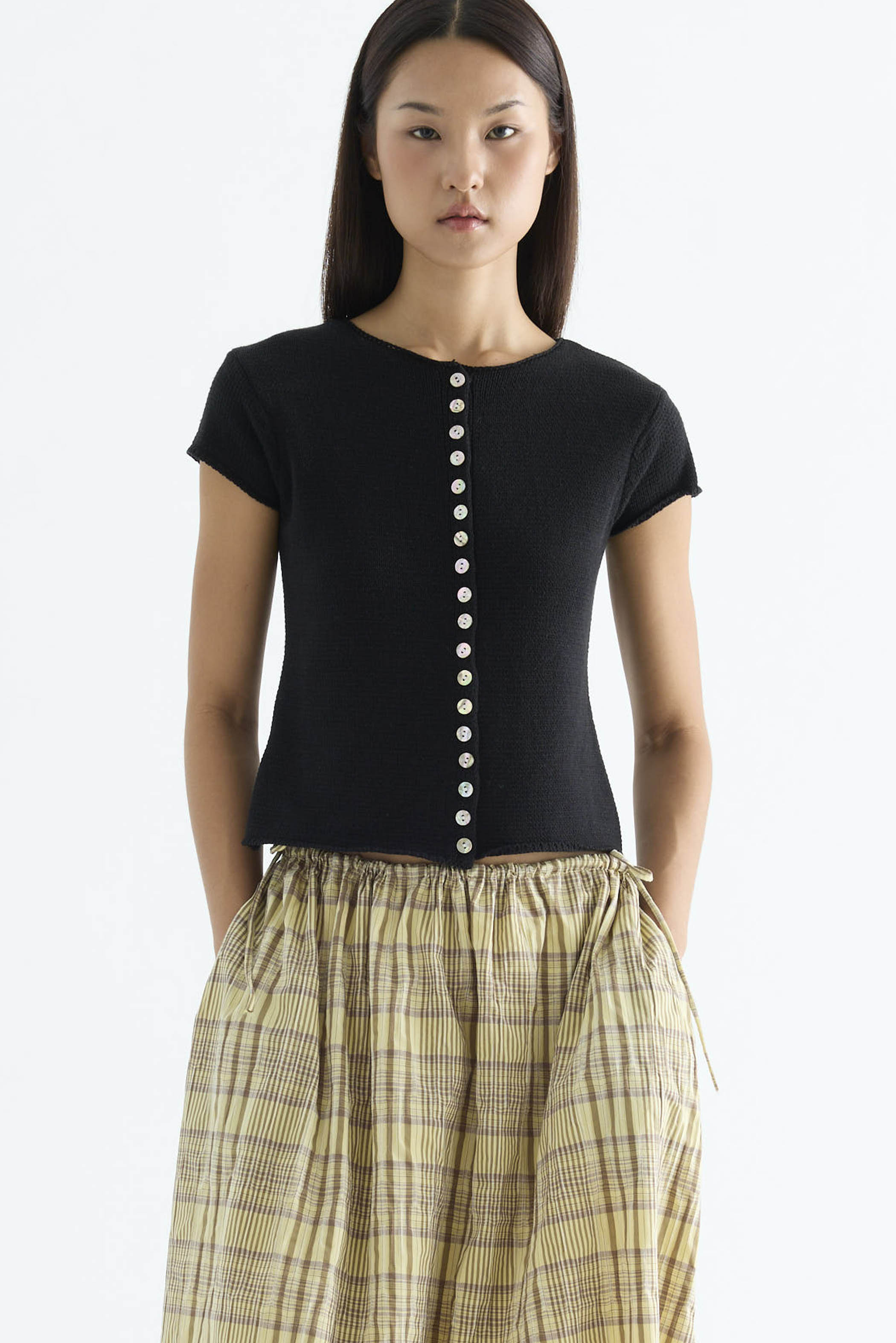 Kelyn Button-Down Knit Top