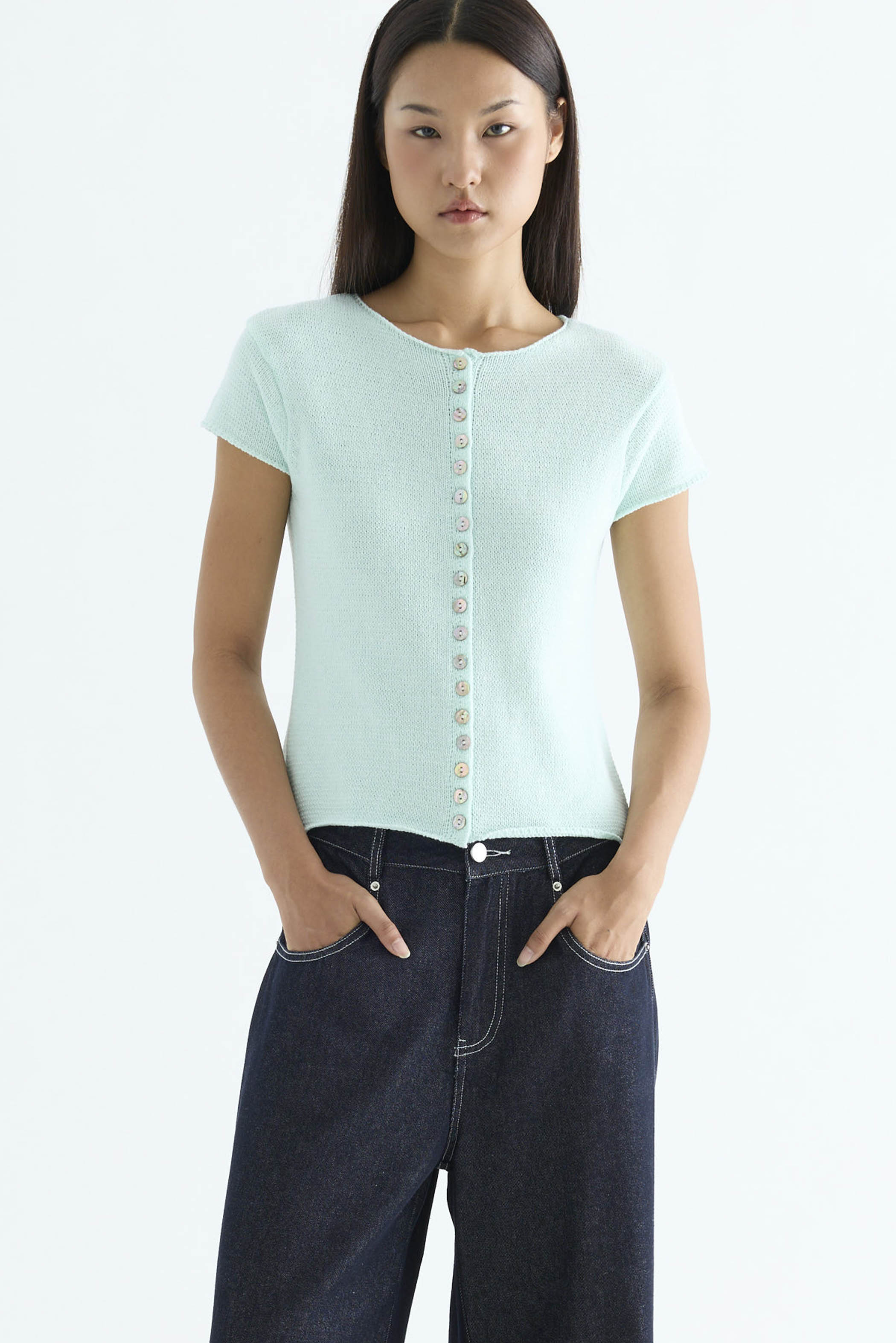 Kelyn Button-Down Knit Top