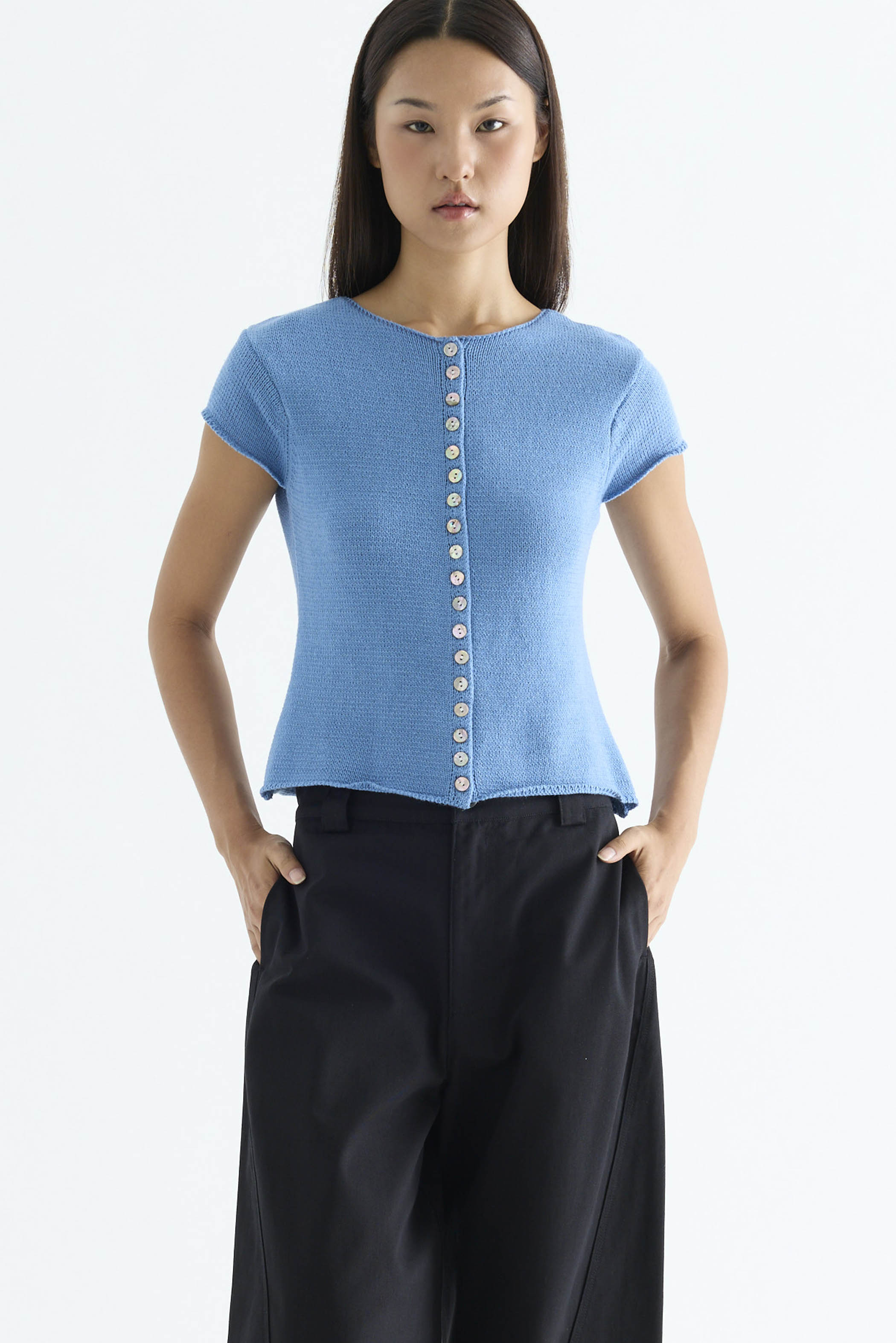 Kelyn Button-Down Knit Top