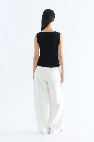 Decole Crochet Trim Knit Tank