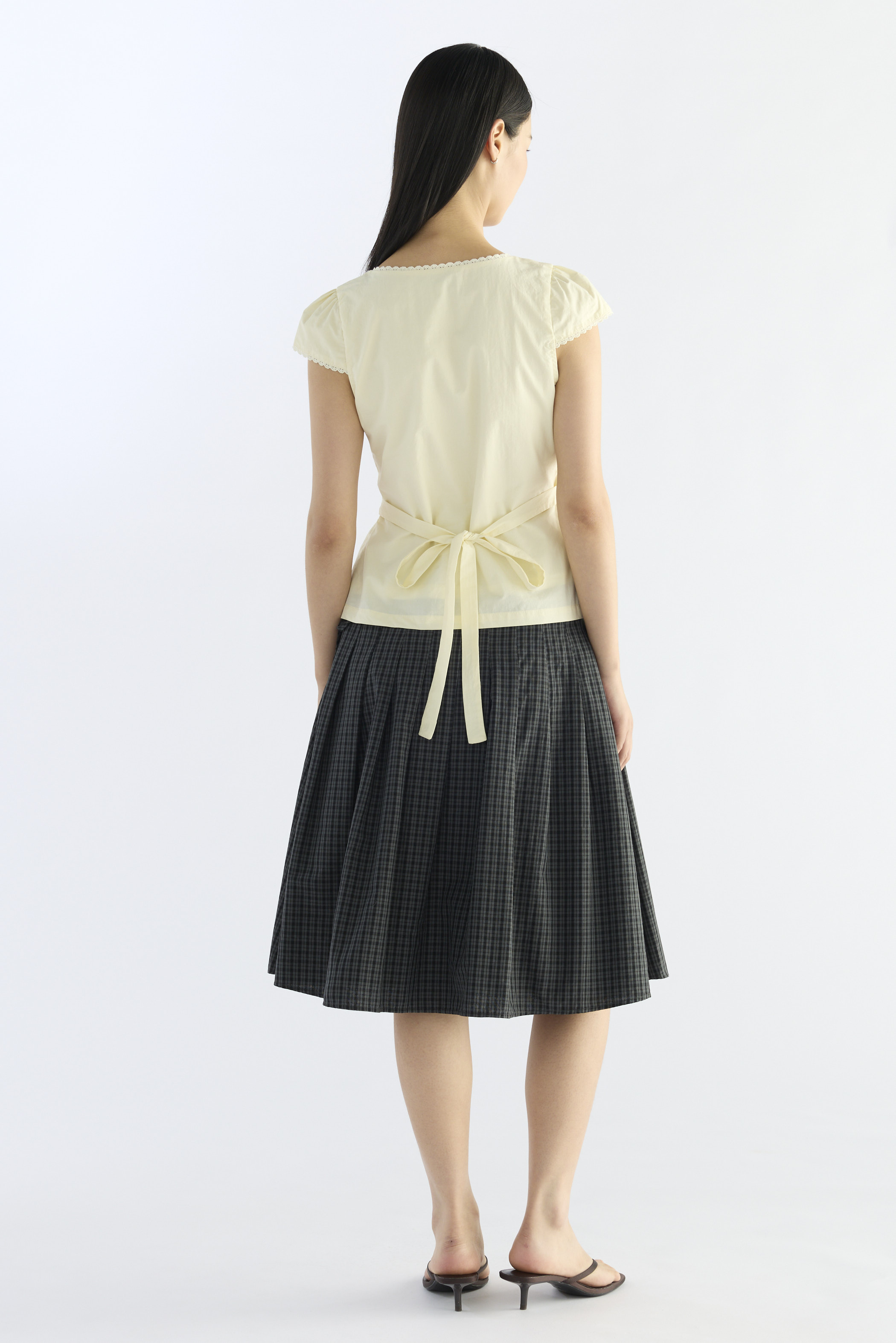 Mariette Lace Trim Fitted Blouse