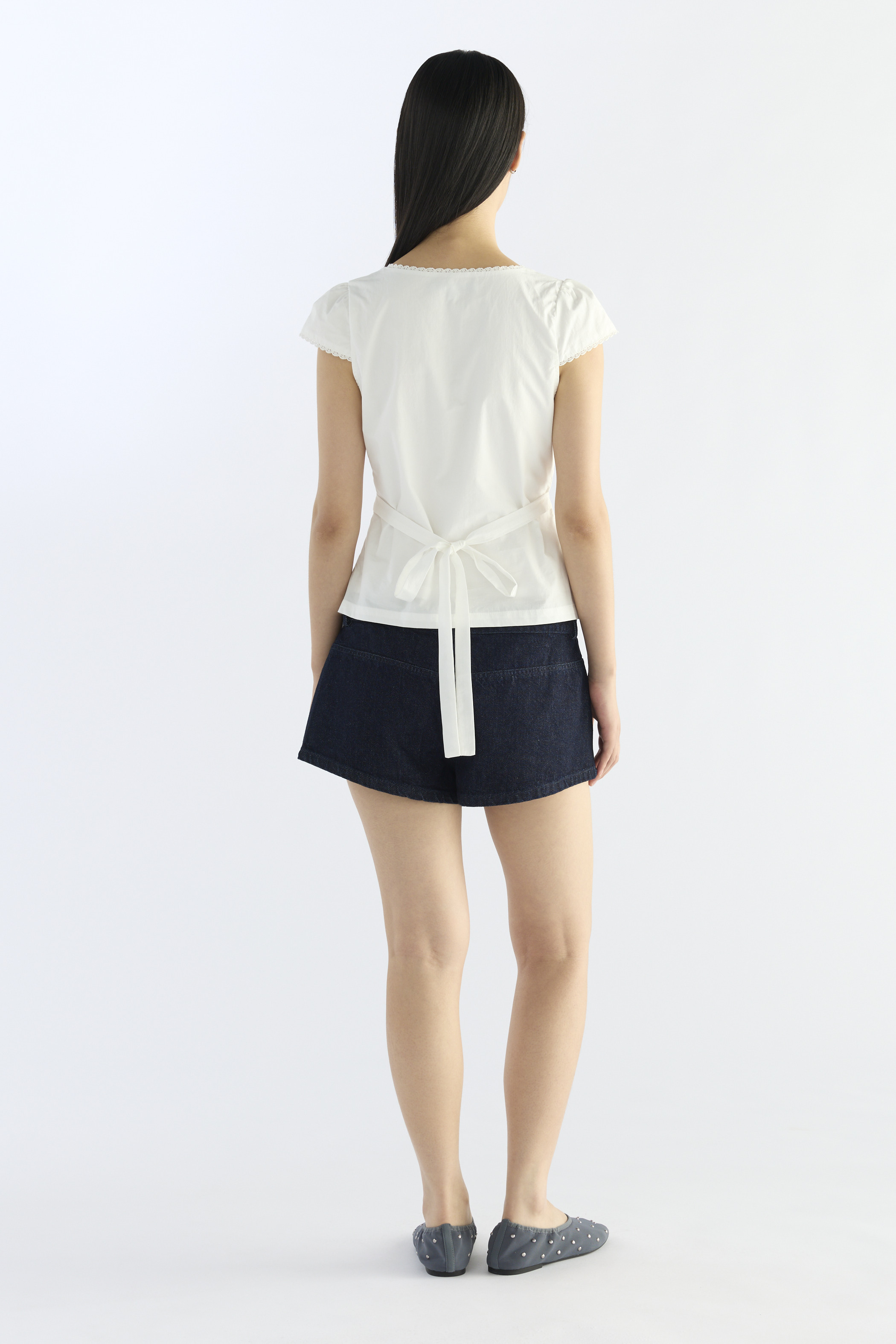 Mariette Lace Trim Fitted Blouse