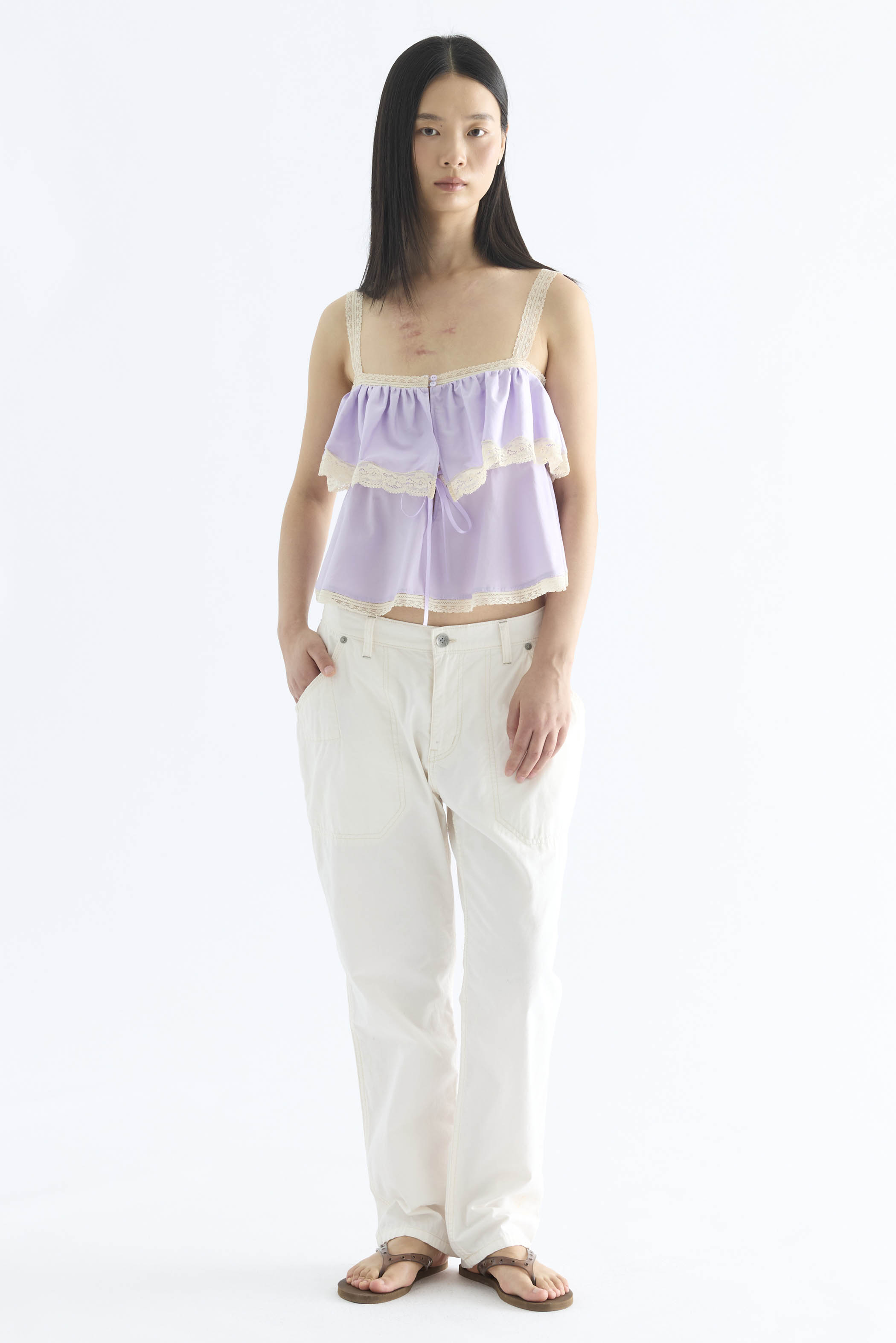 Carla Lace Tie-Strap Top