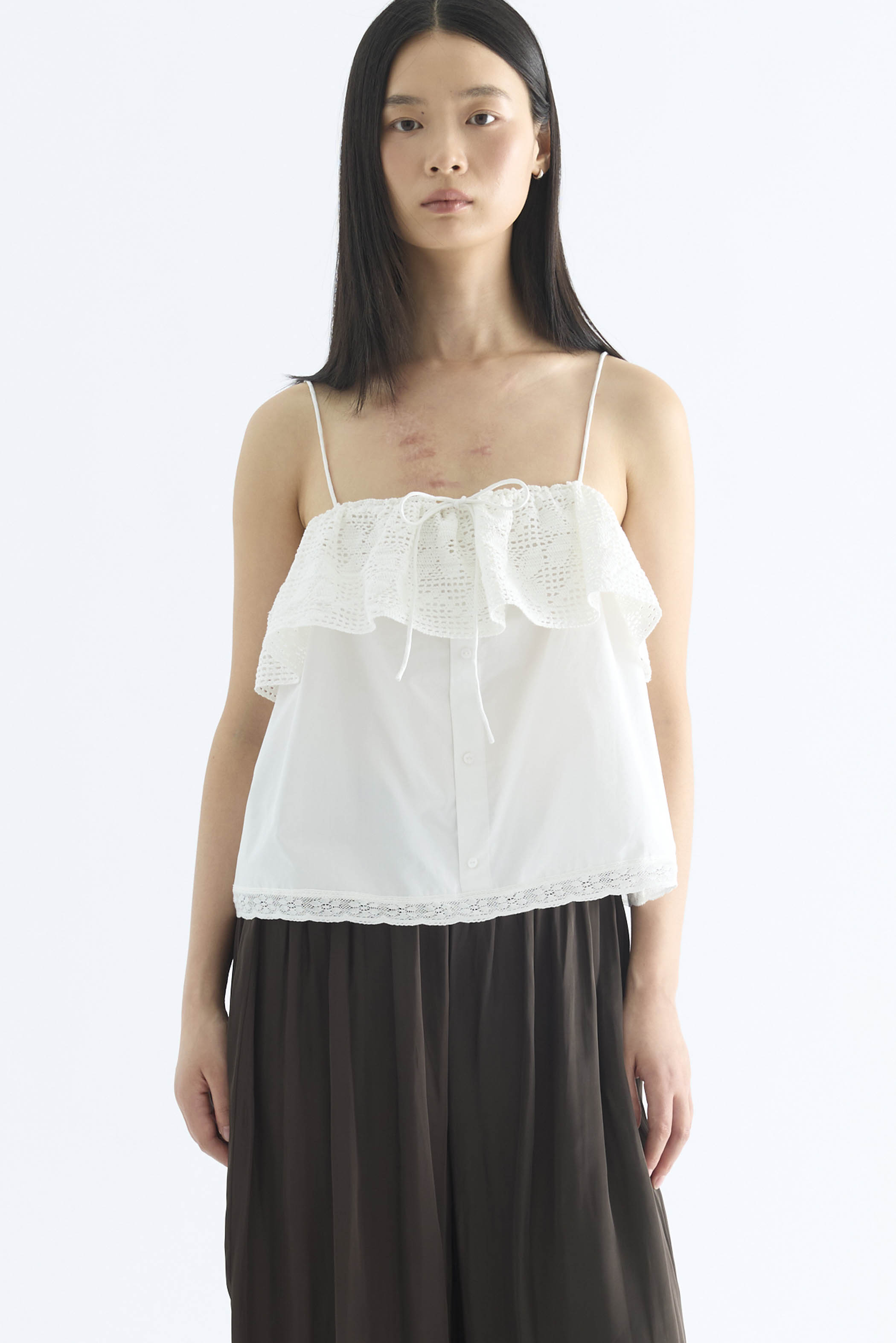Jane Lace Button-Down Top