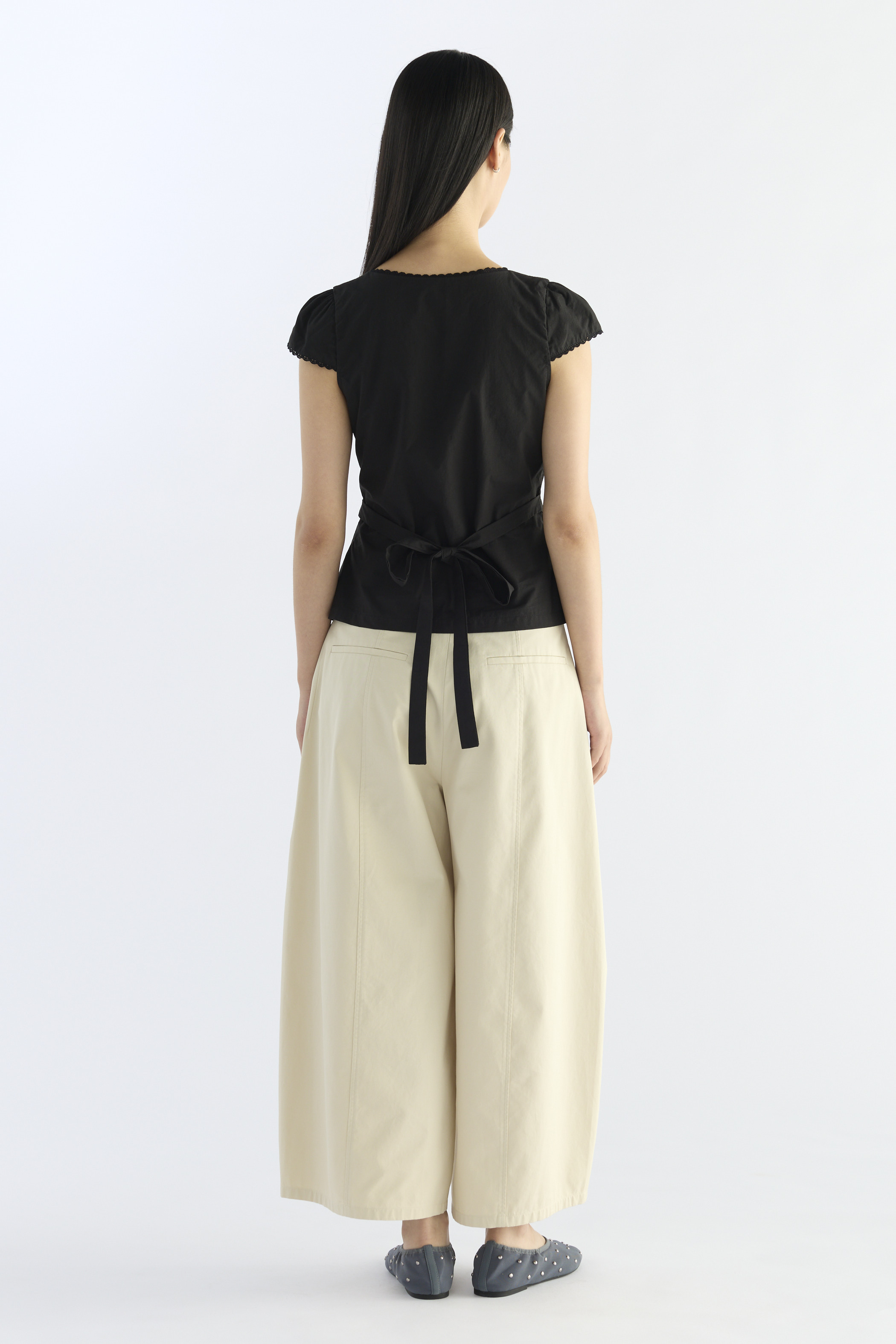 Mariette Lace Trim Fitted Blouse