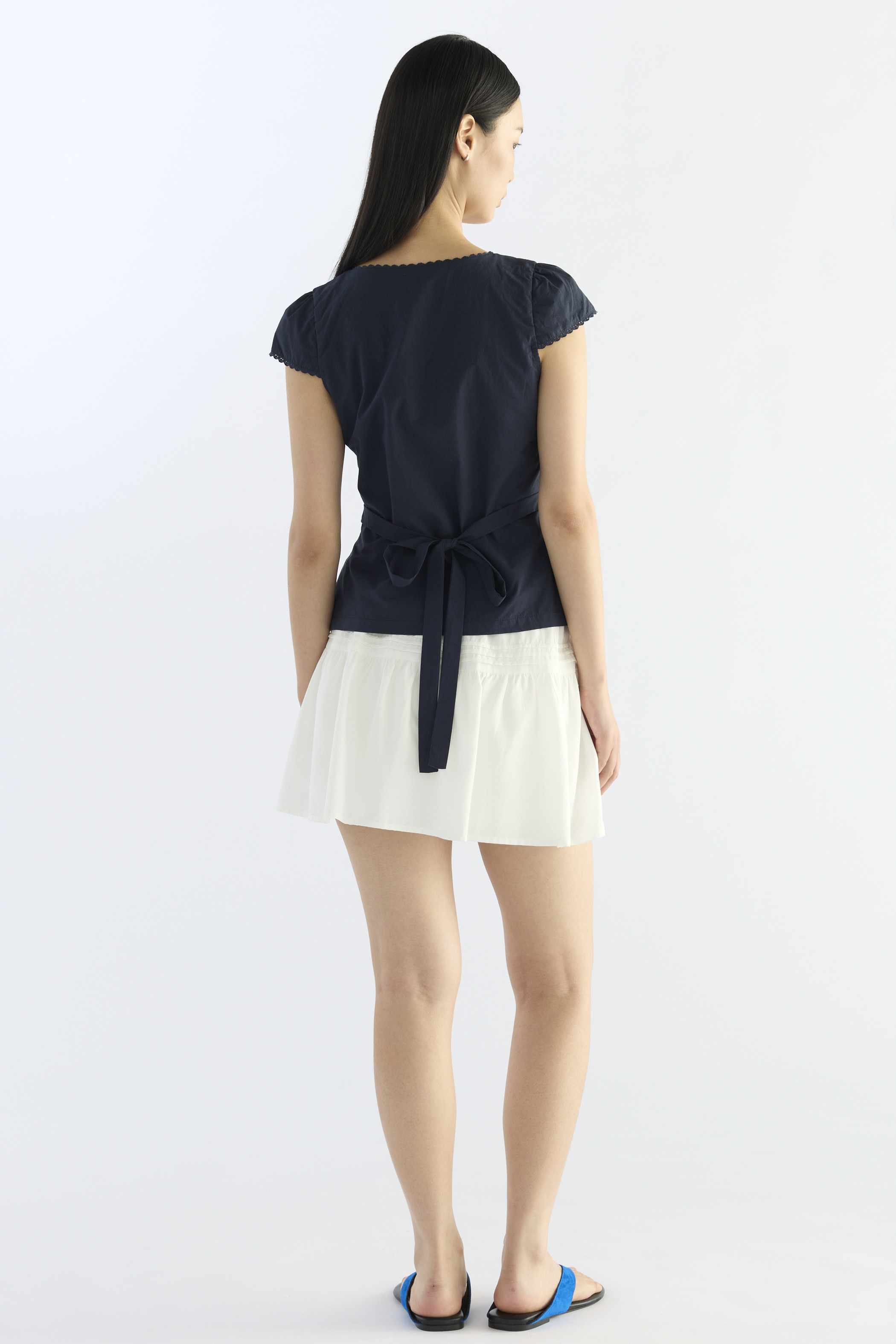 Mariette Lace Trim Fitted Blouse