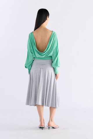 Jessica Drape Long-Sleeve Top