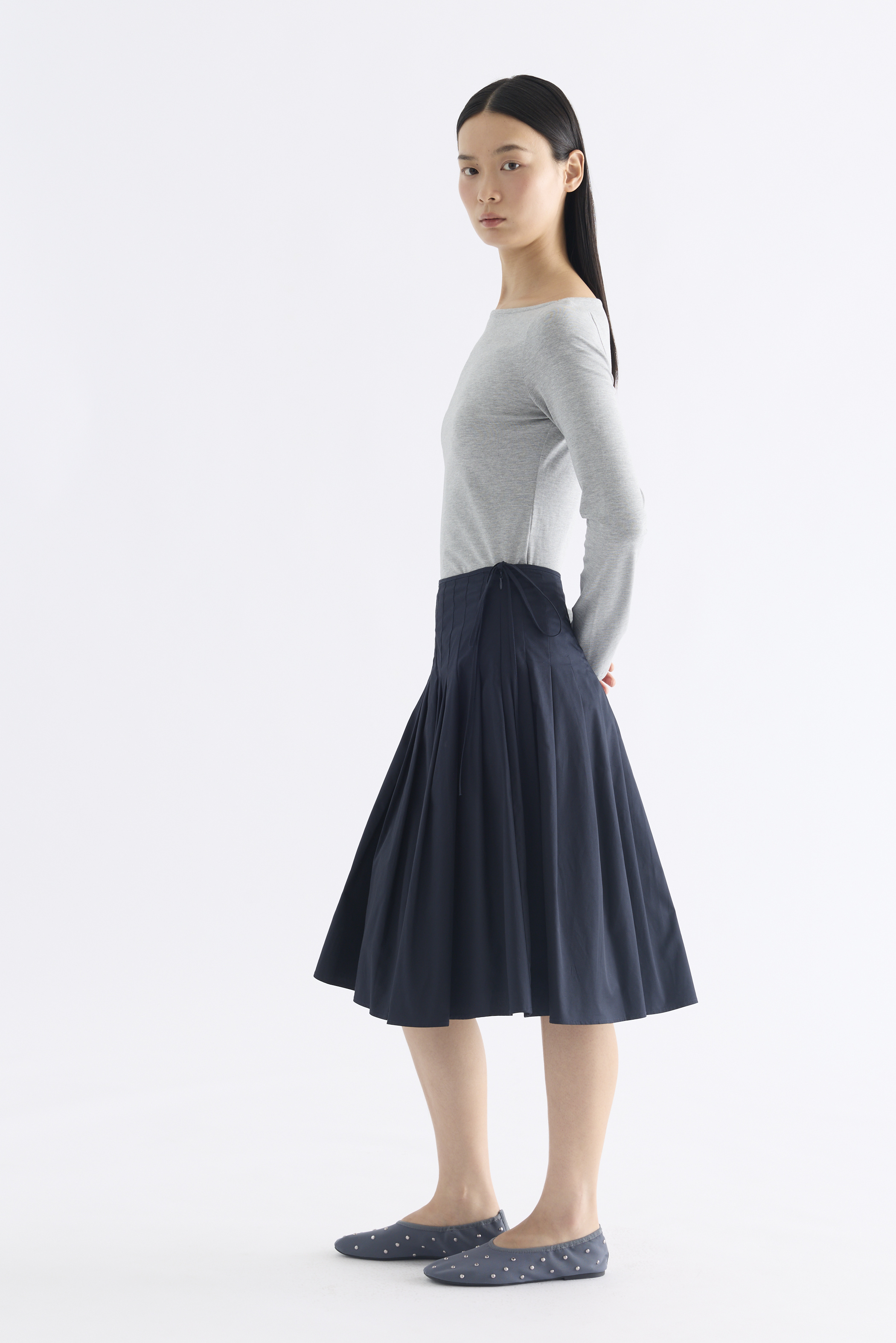 Lavena Pleated Half Skirt
