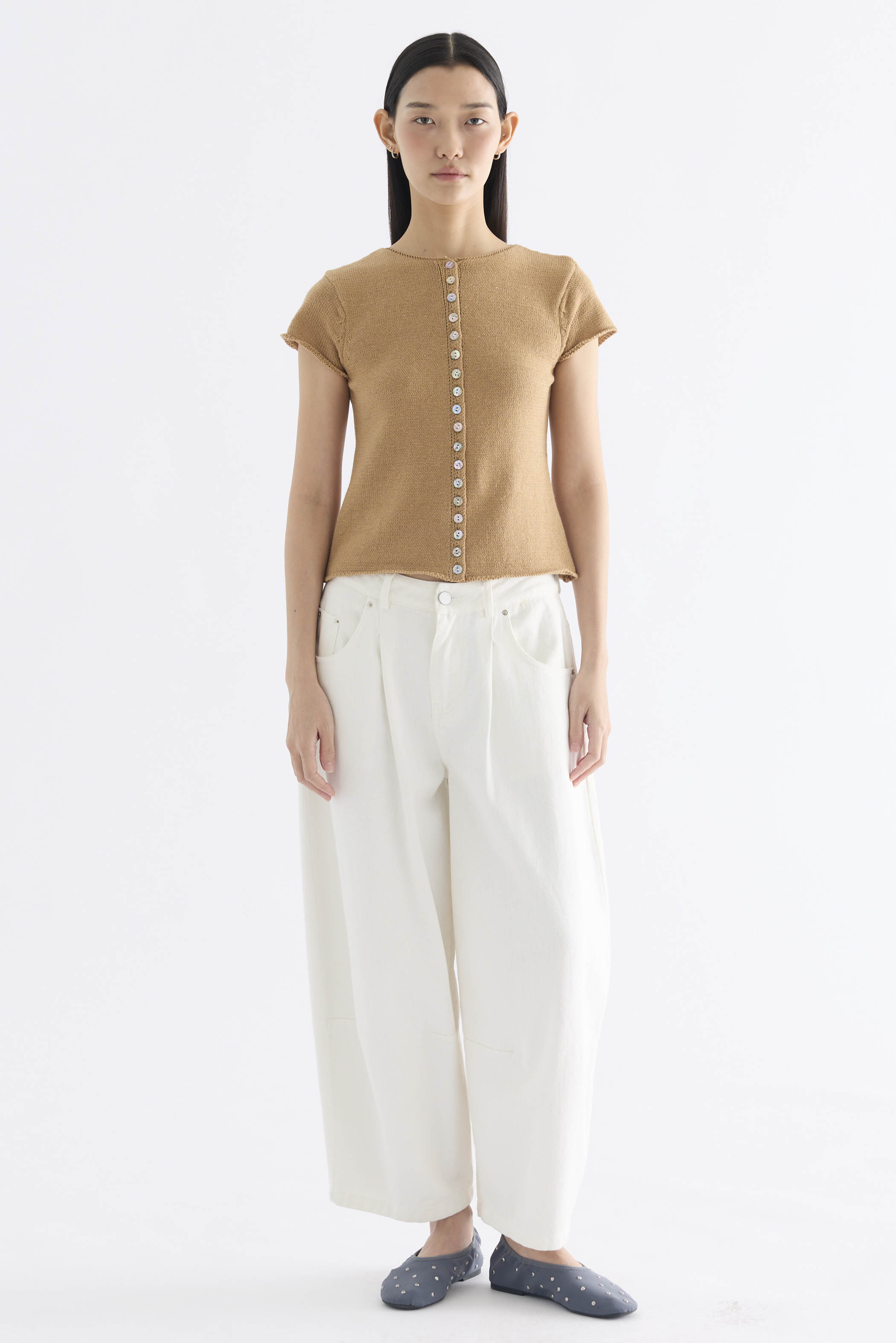 Kelyn Button-Down Knit Top