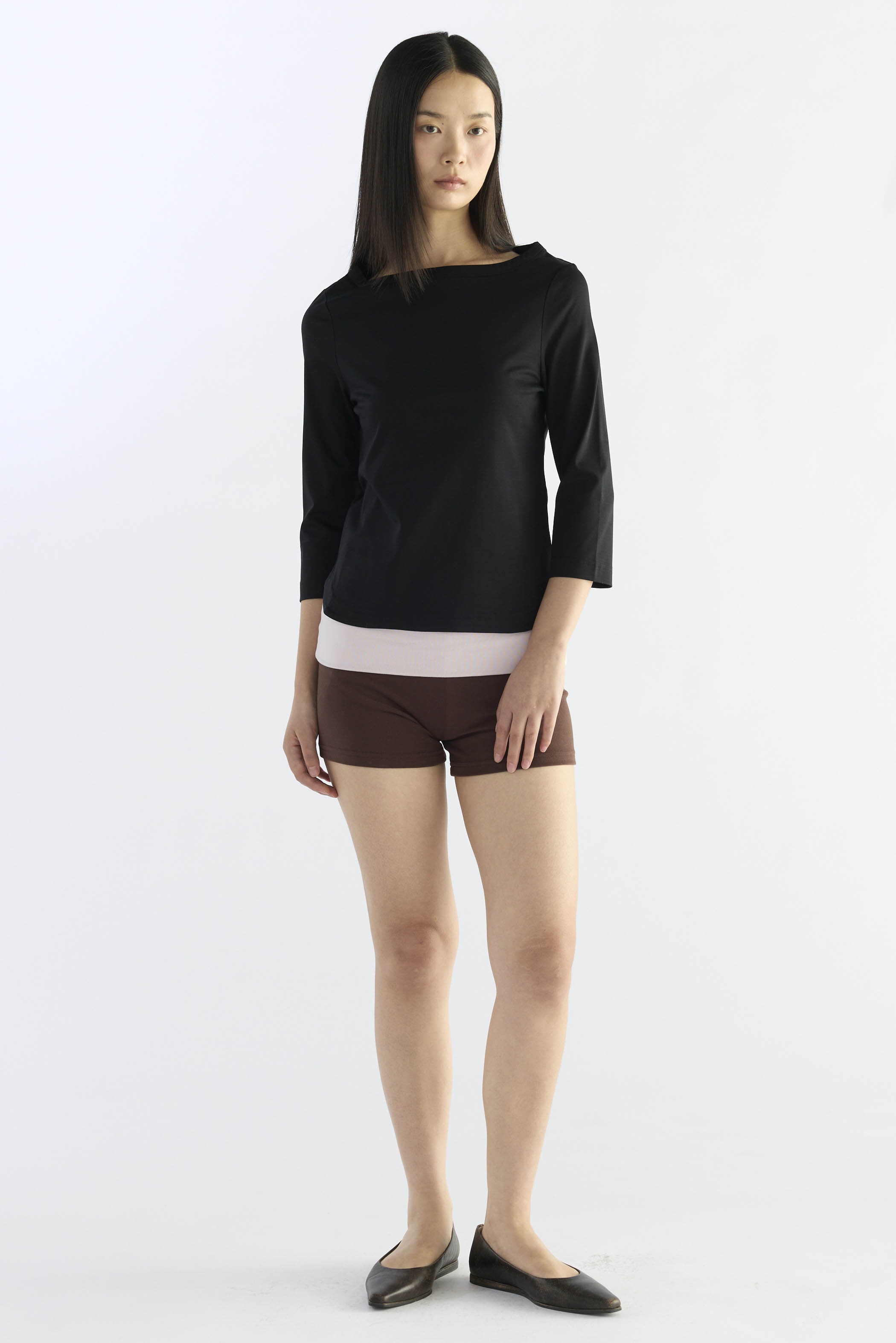 Wide-Neck Mid-Sleeve Tee