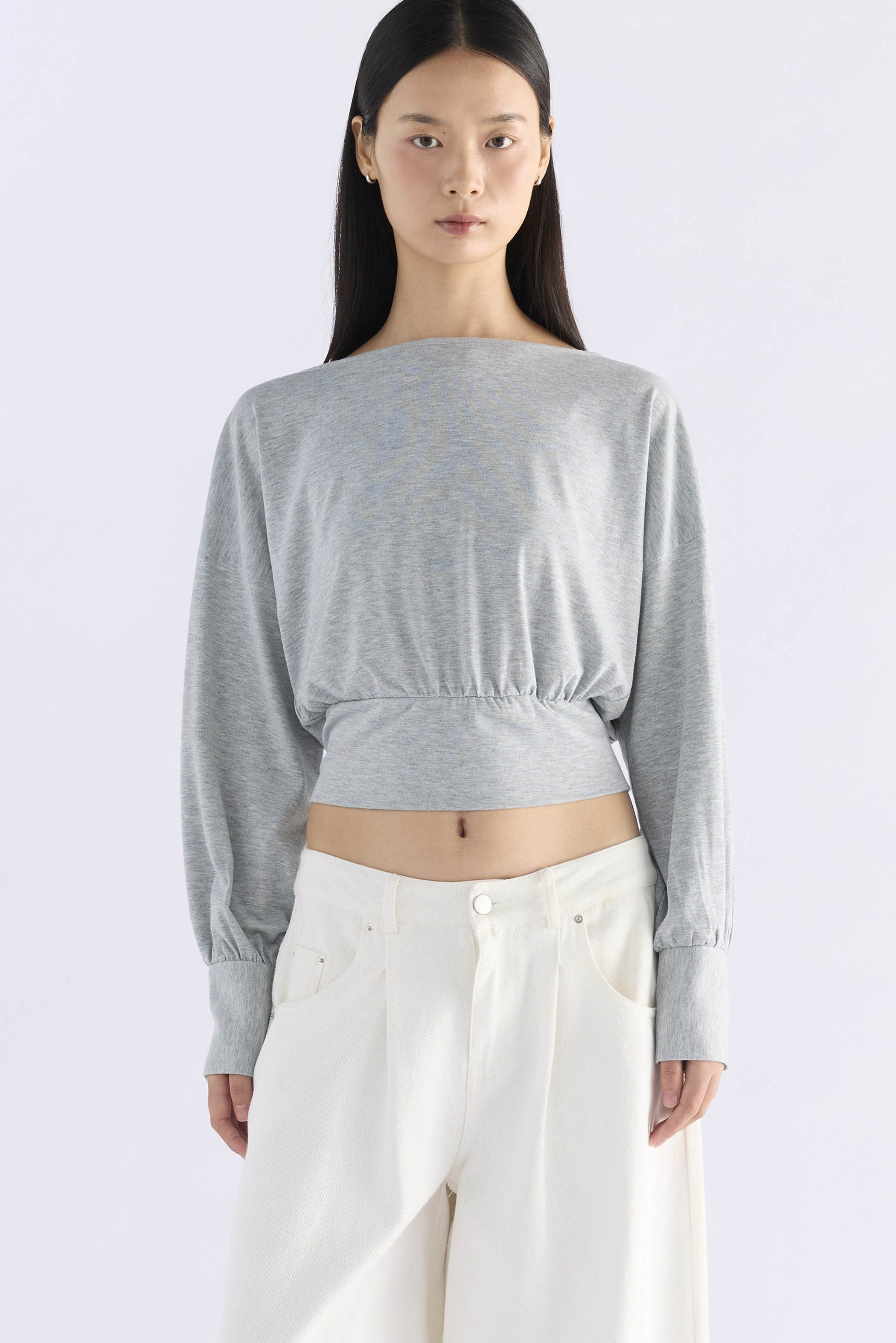 Jessica Drape Long-Sleeve Top