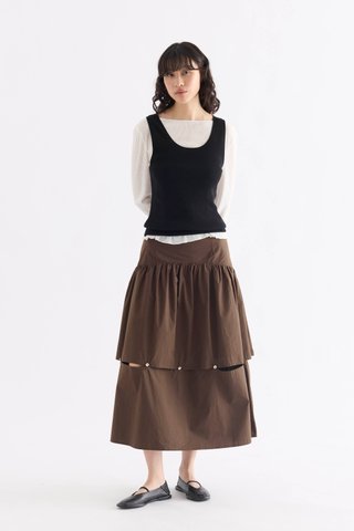 Ciara Mid-Rise Tiered Skirt