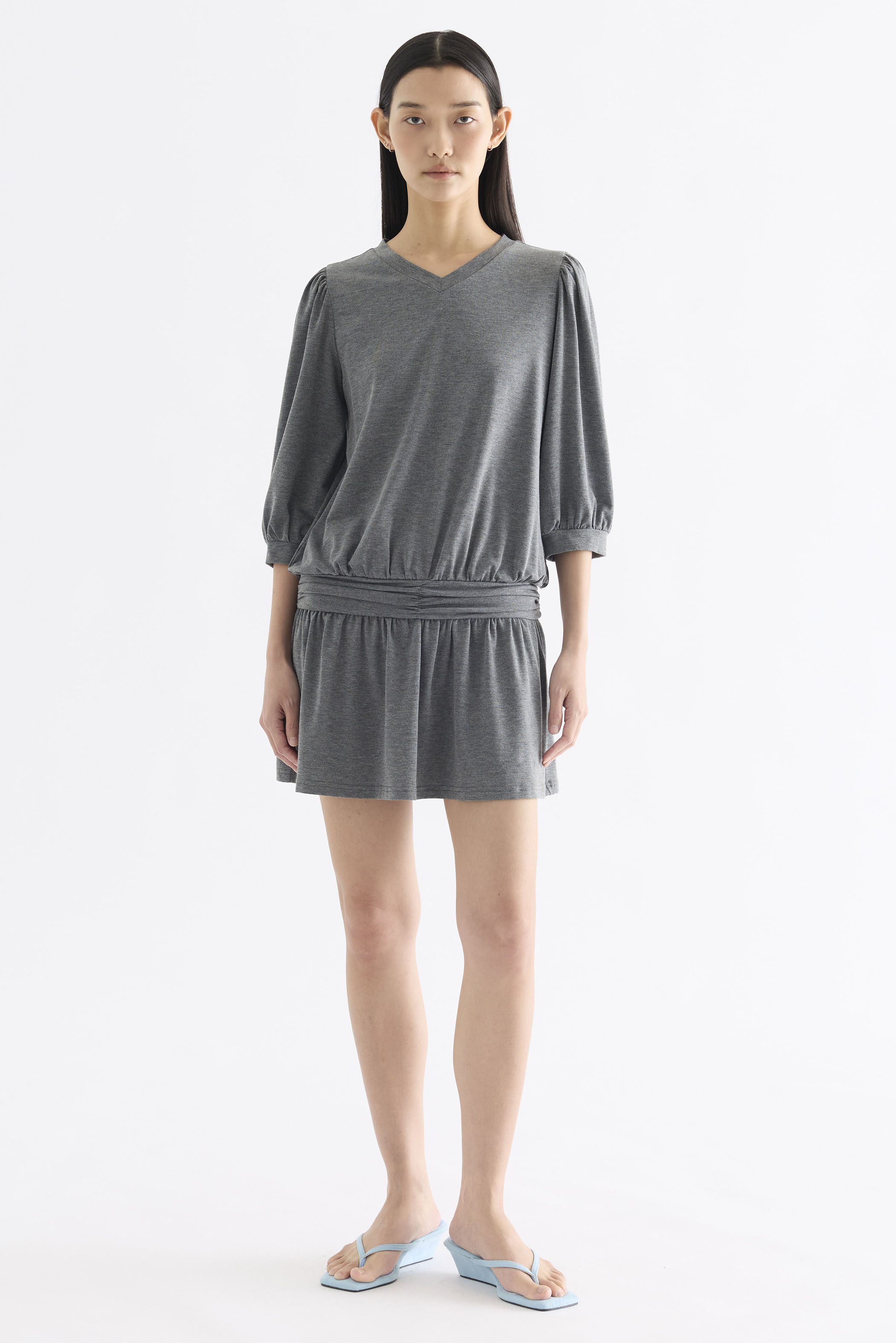 Arya Gathered Drop Waist Dress