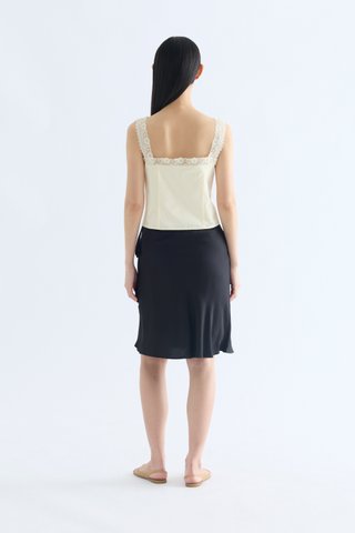 Colette Lace Square Neck Pintuck Top