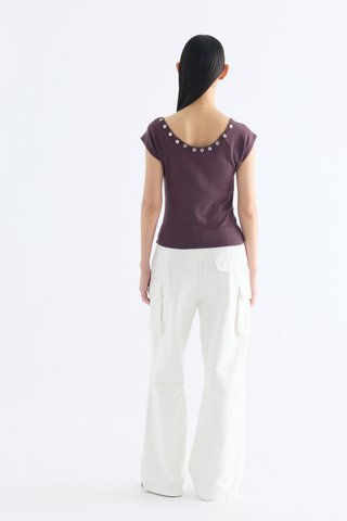 Sara Buttoned Cap Sleeve Top