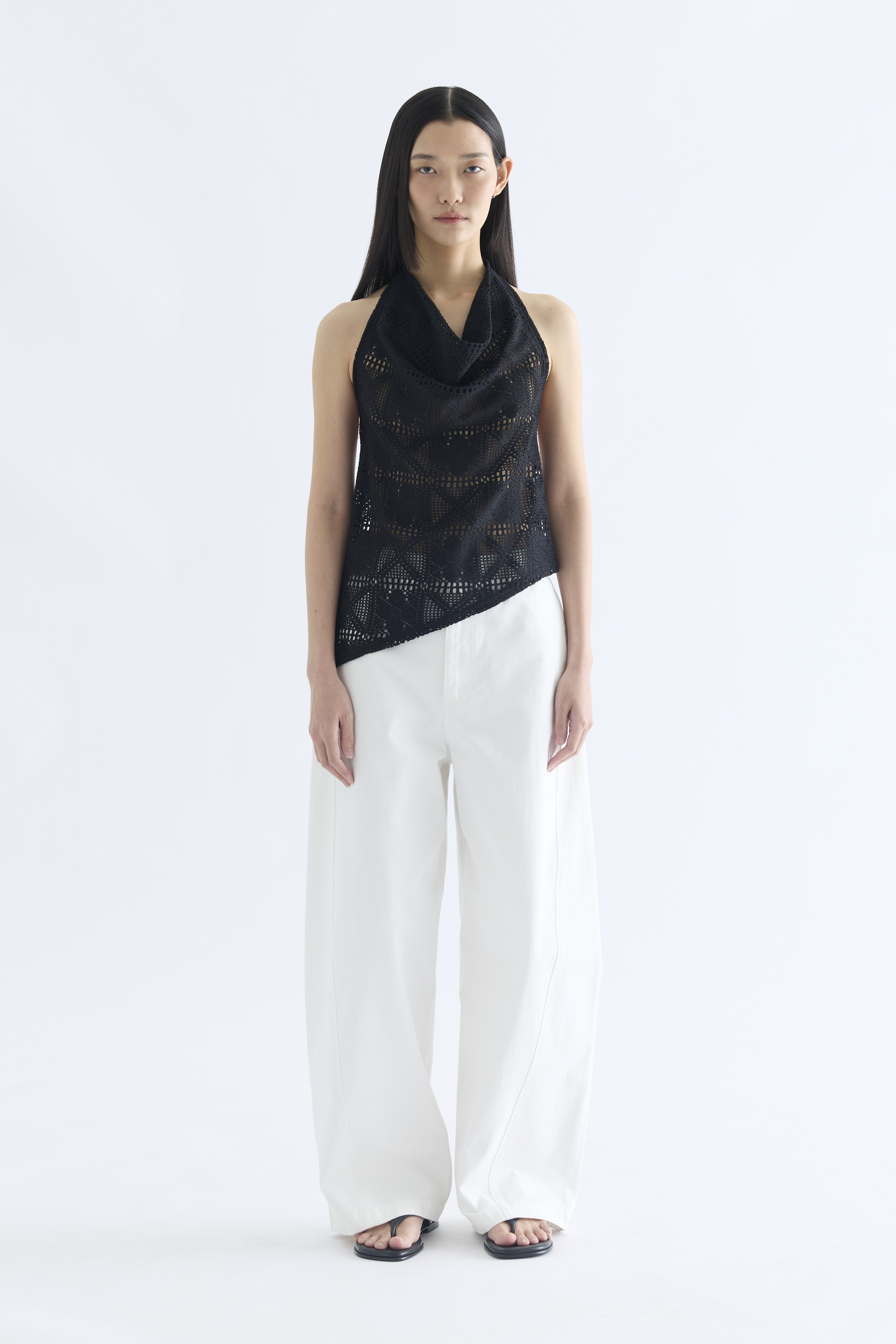 Nelle Lace Cowl Halter Top
