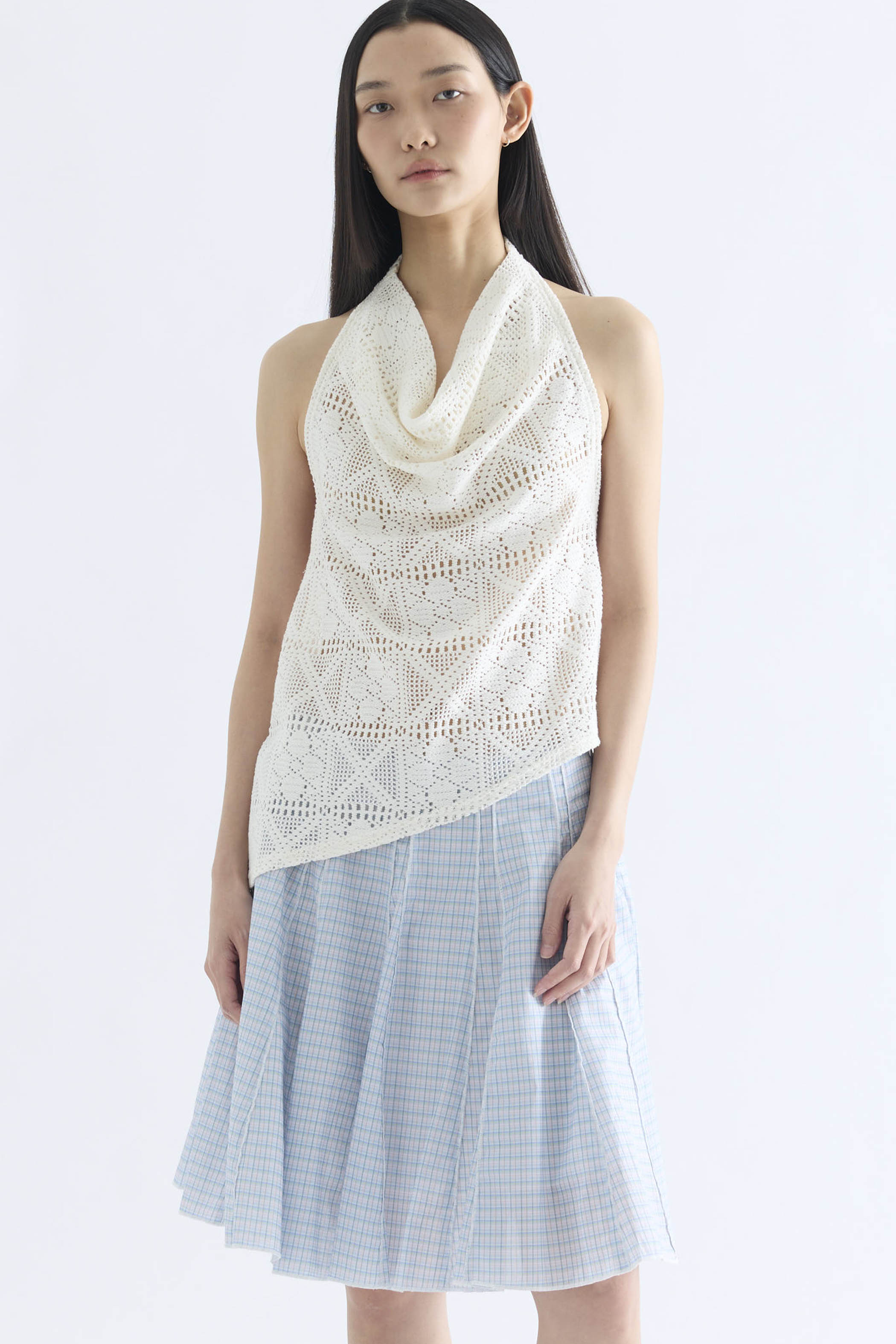 Nelle Lace Cowl Halter Top