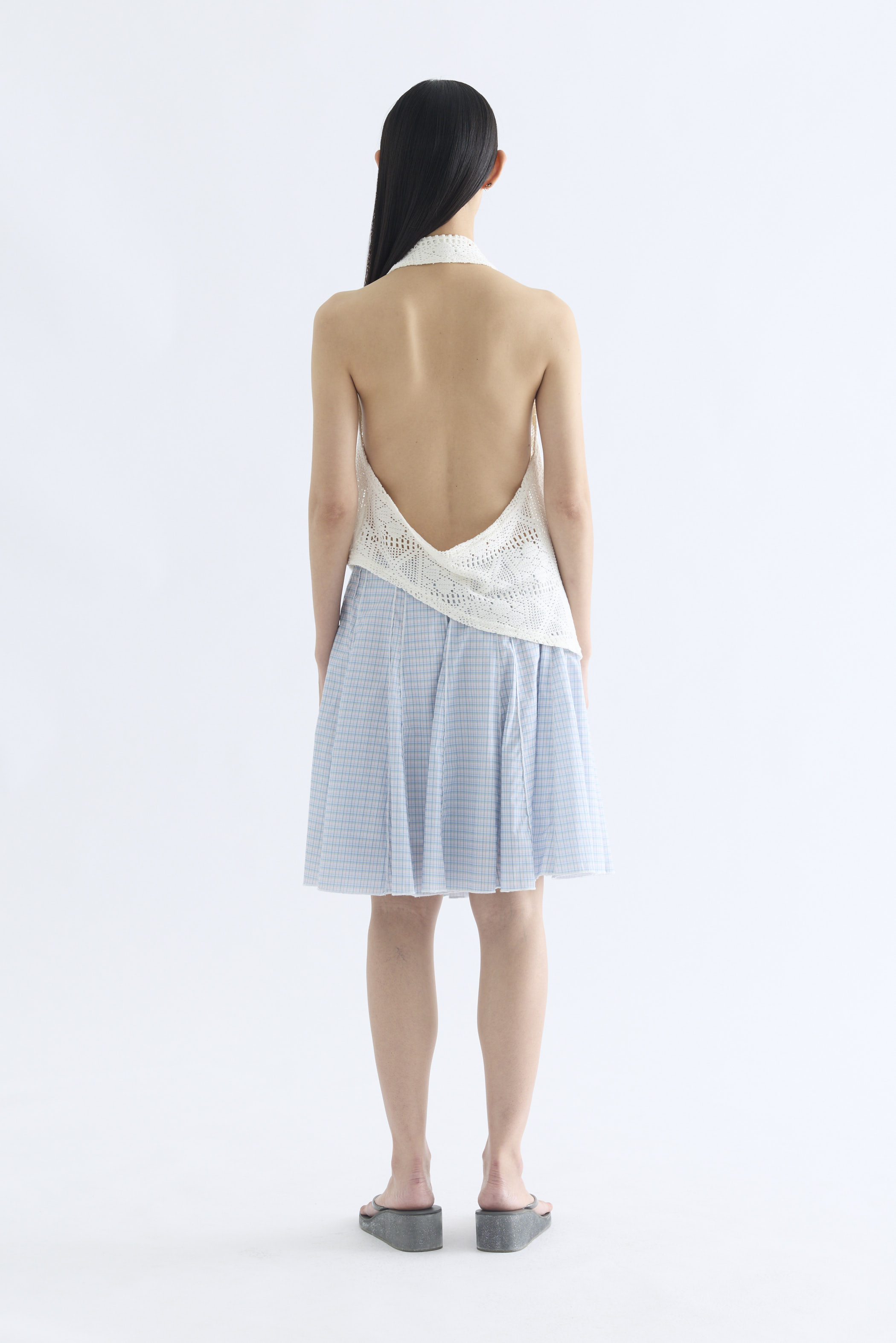 Nelle Lace Cowl Halter Top