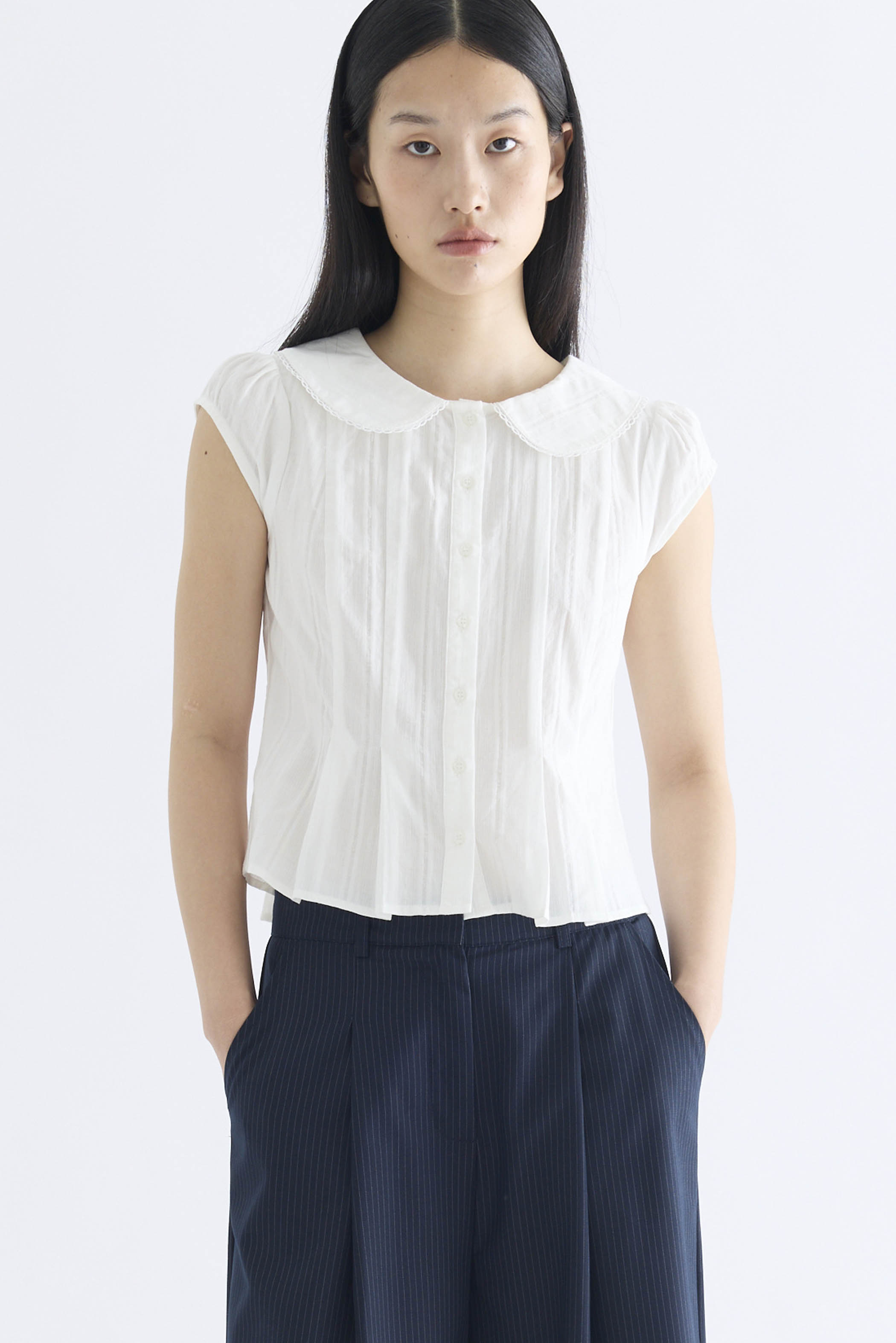 Mauvin Pleat Top
