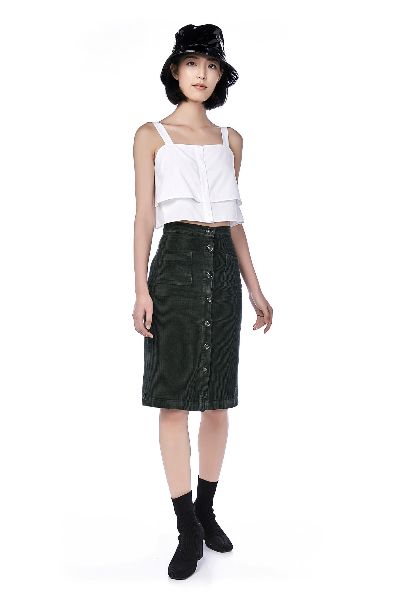 Norah Corduroy Midi Skirt