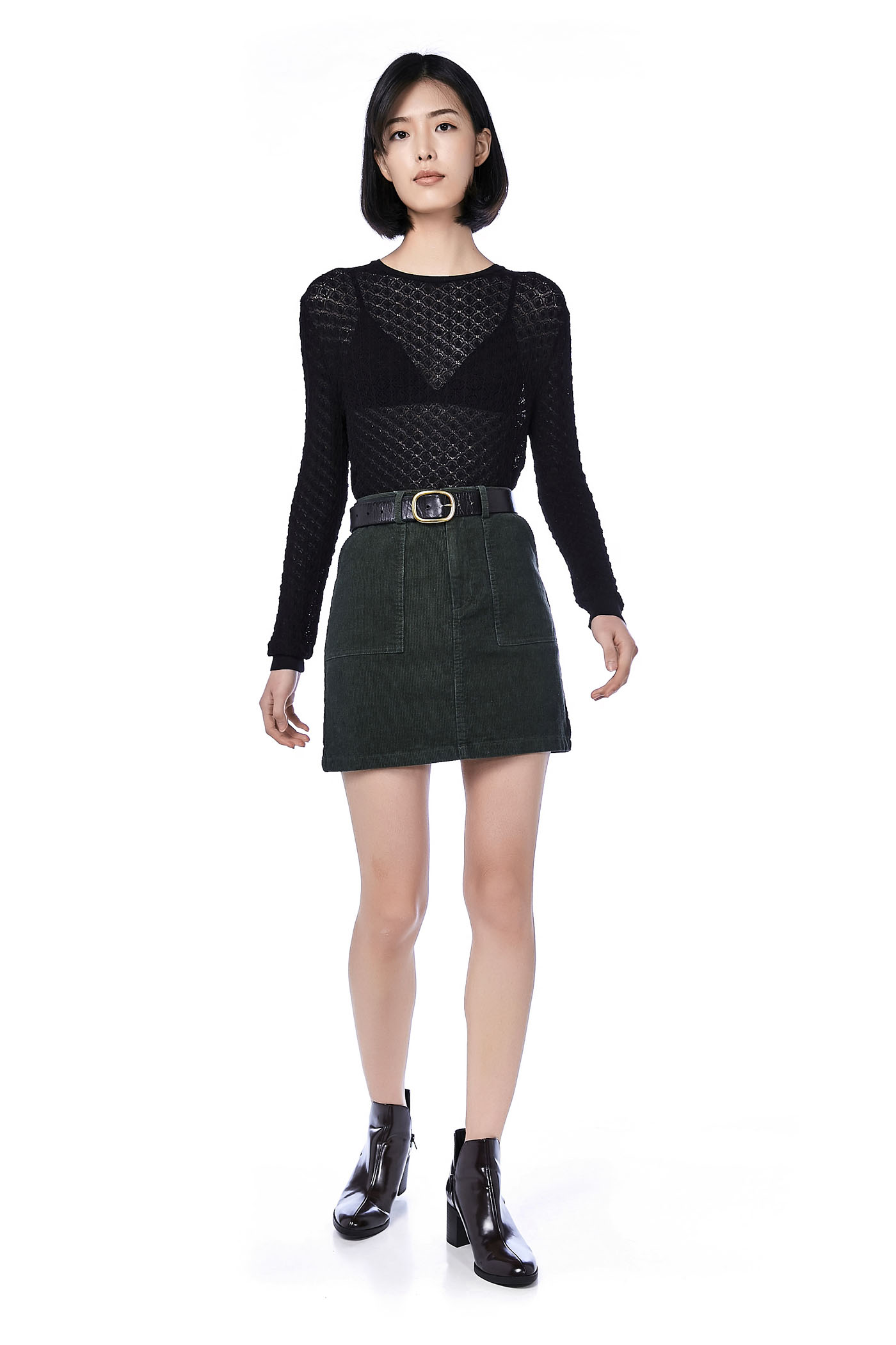 Gela Corduroy Mini Skirt