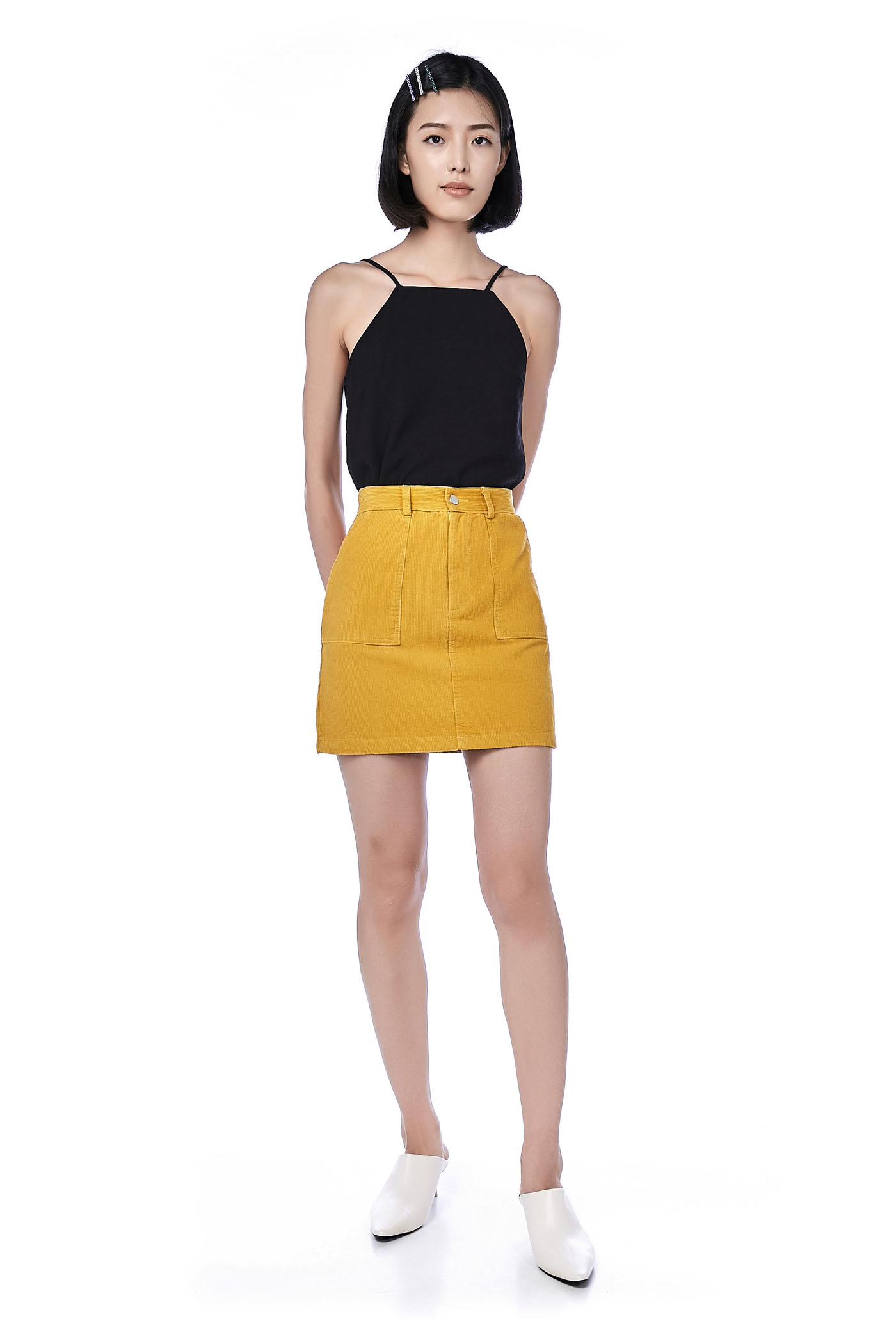 Gela Corduroy Mini Skirt 